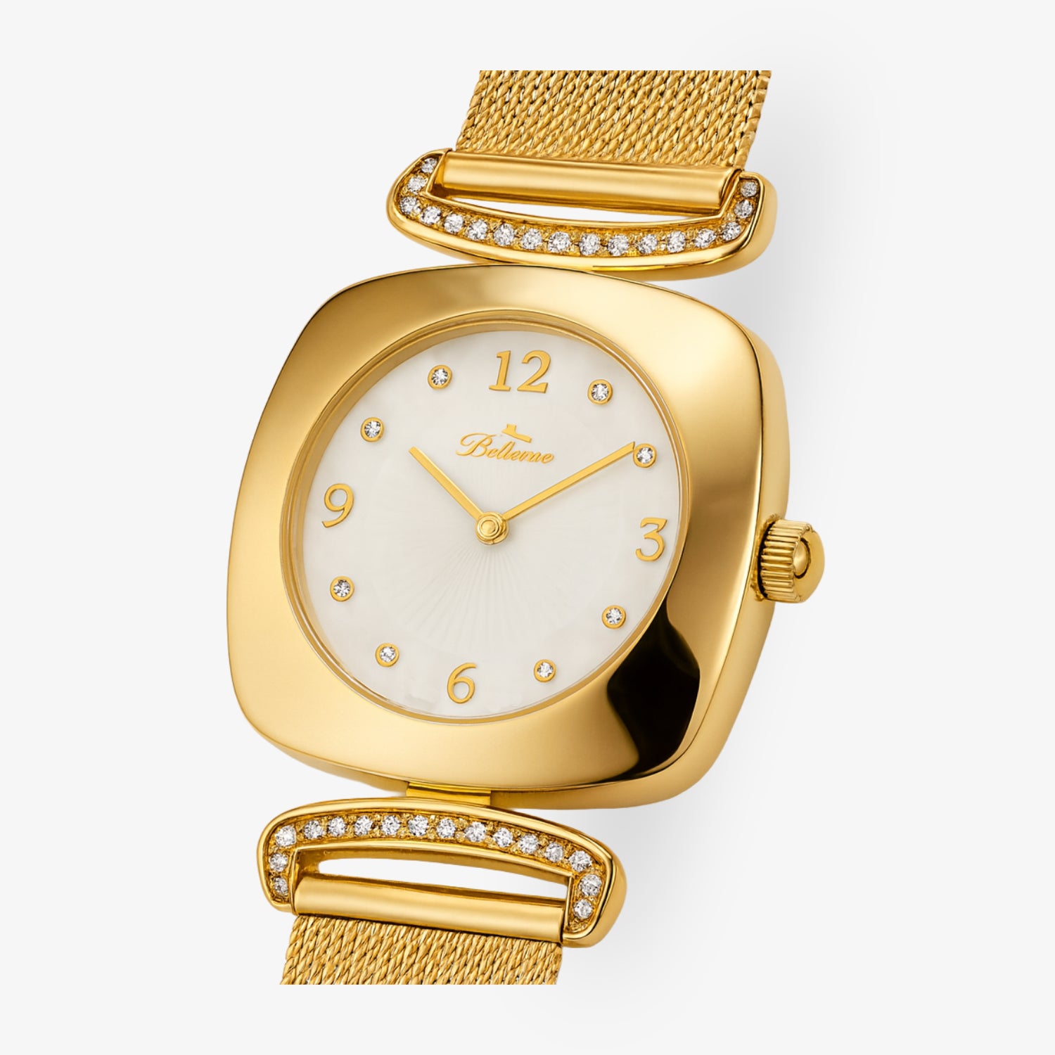 F.201 – montre femme dorée avec garniture en cristal