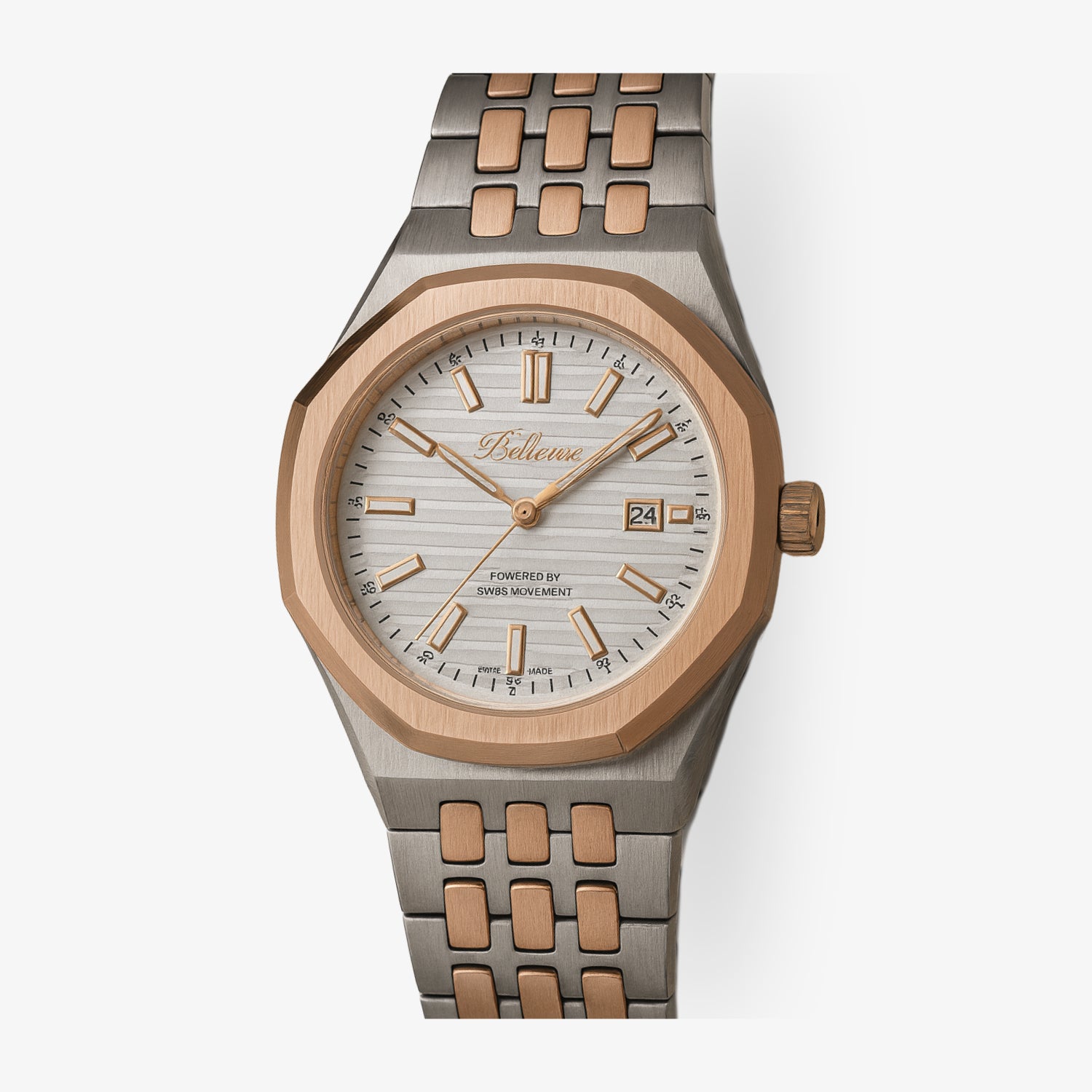 F.422 – montre bicolore sportive et élégante avec lunette octogonale