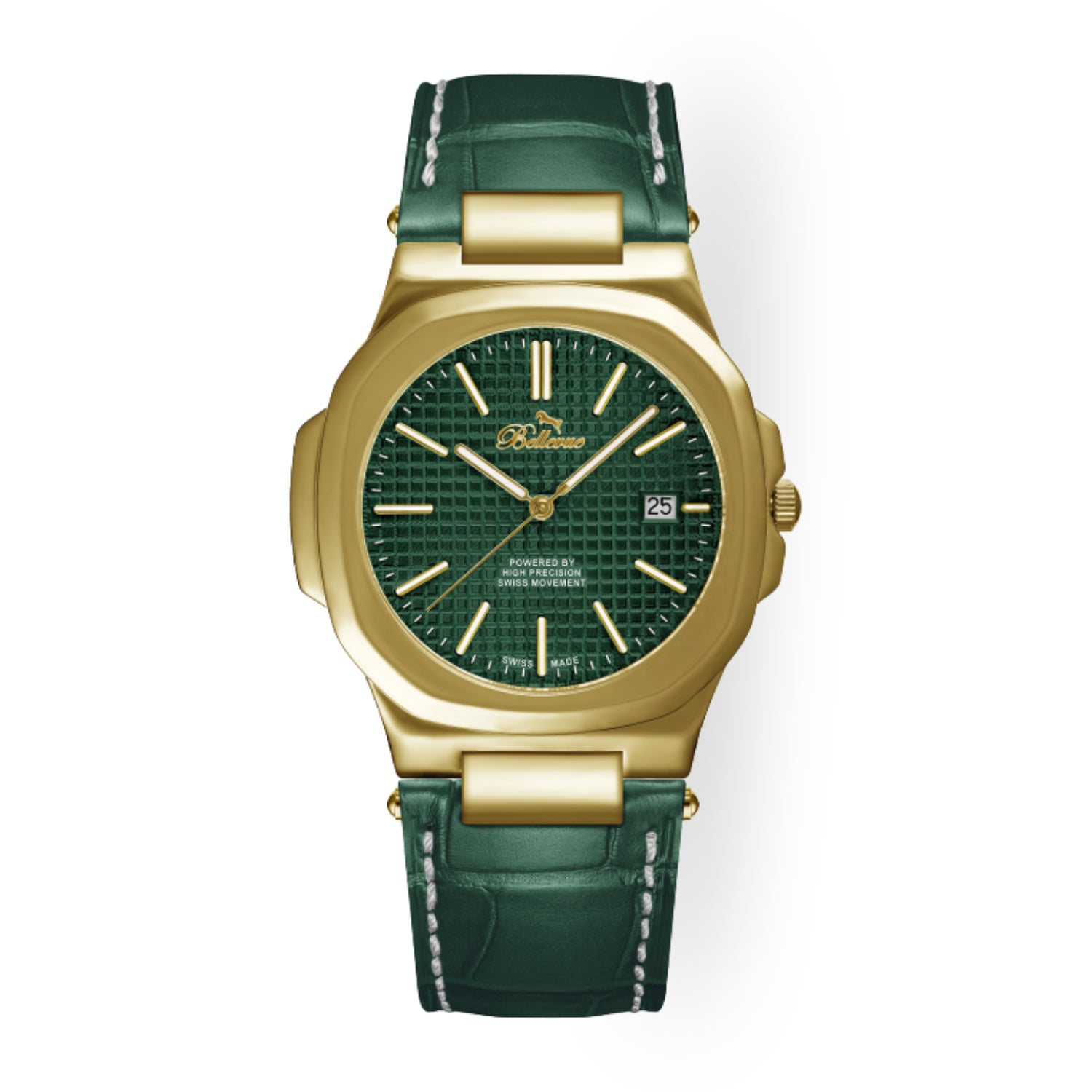 F.434 – stilvolle Kissenform mit Kunstleder-Armband in British Racing Green