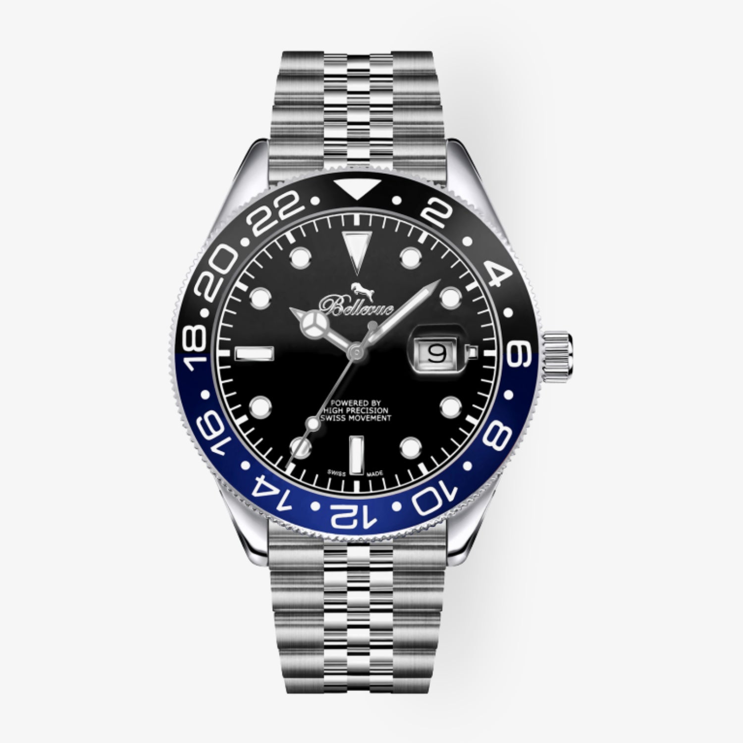F.448 – lassisch-sportliche Uhr mit 2-farbiger Drehlünette – Batman