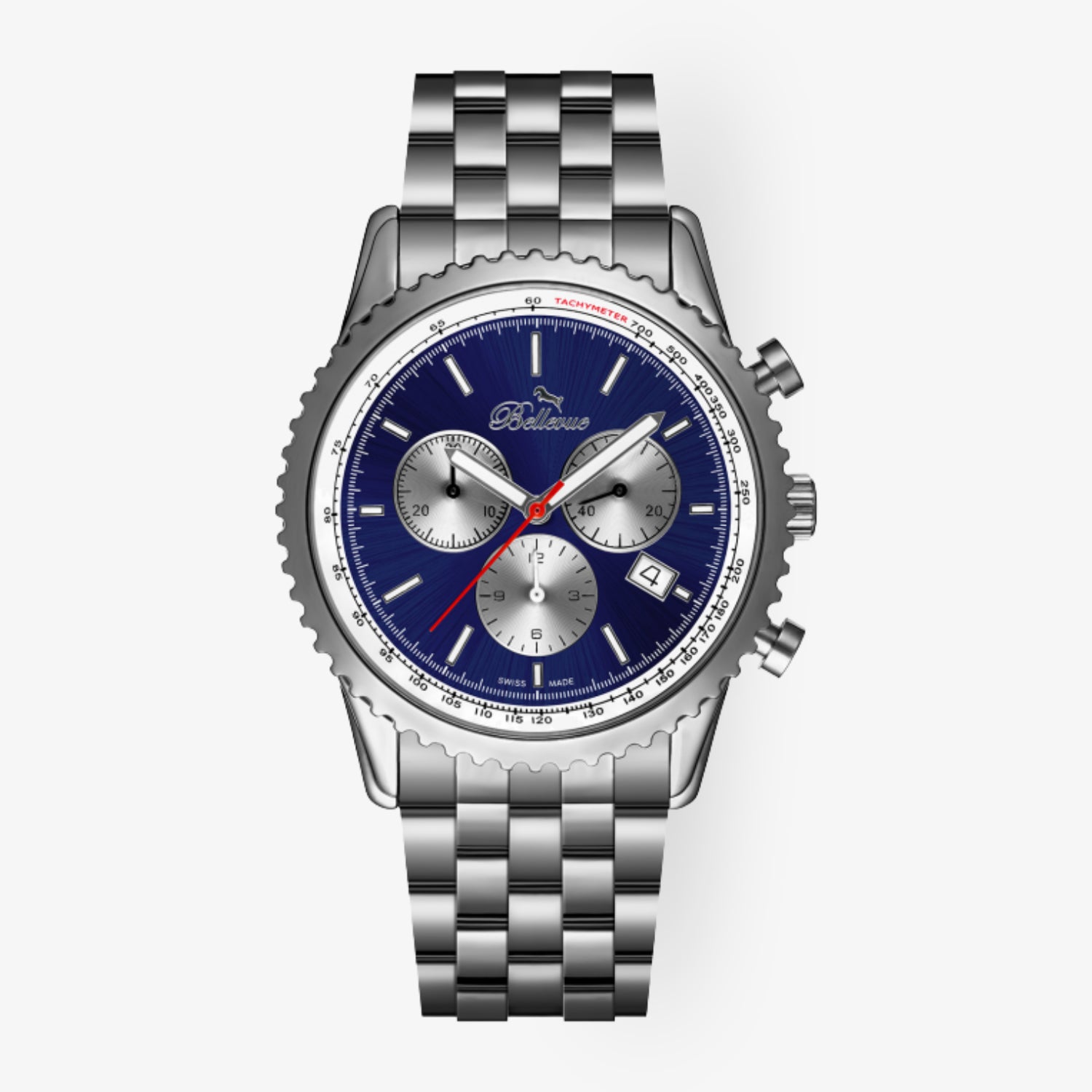 N.405 – sportlich-eleganter Chronograph in IP-Silber