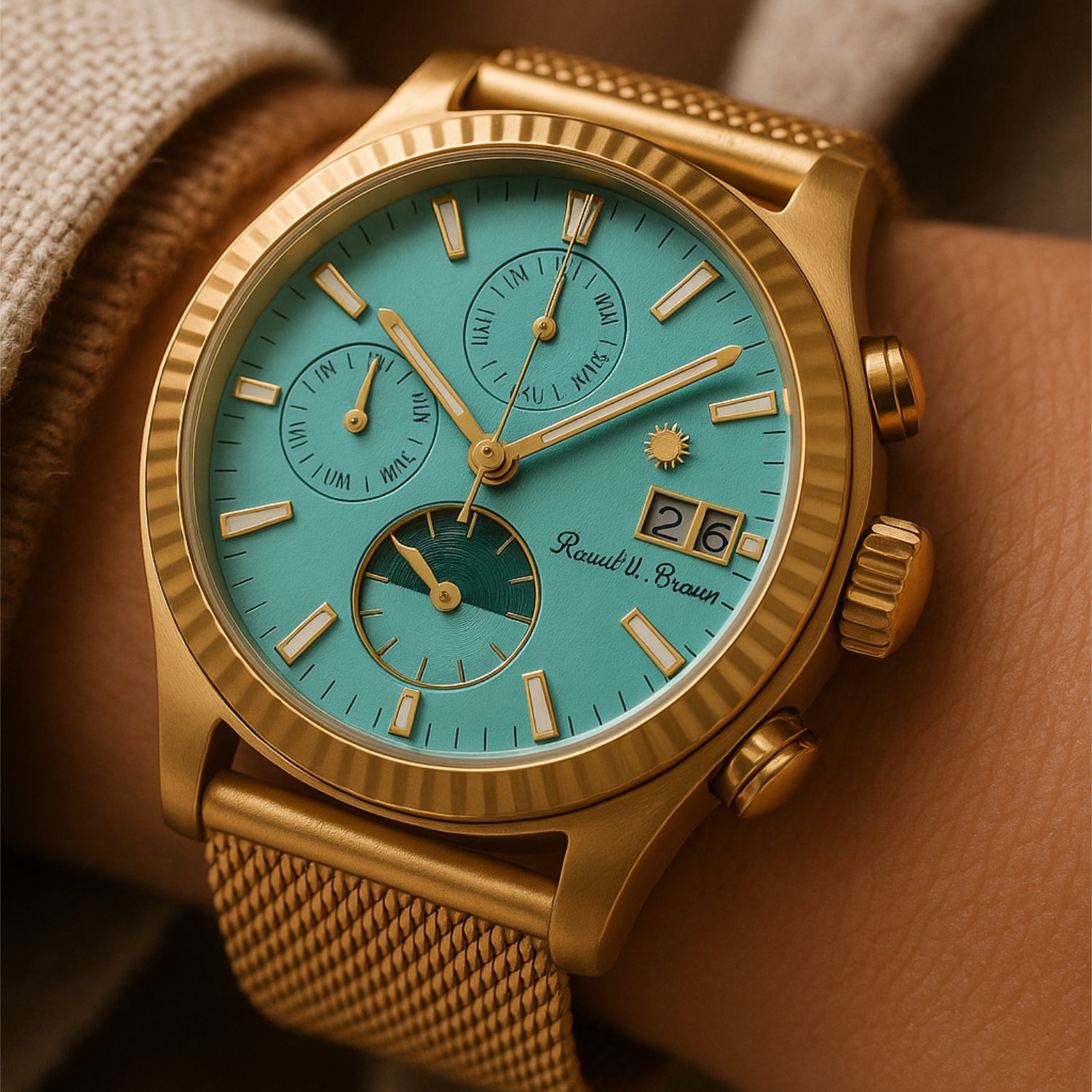 Automatik-Uhr RUB05-0384-RM-tiffany – mit fluoreszierendem Zifferblatt