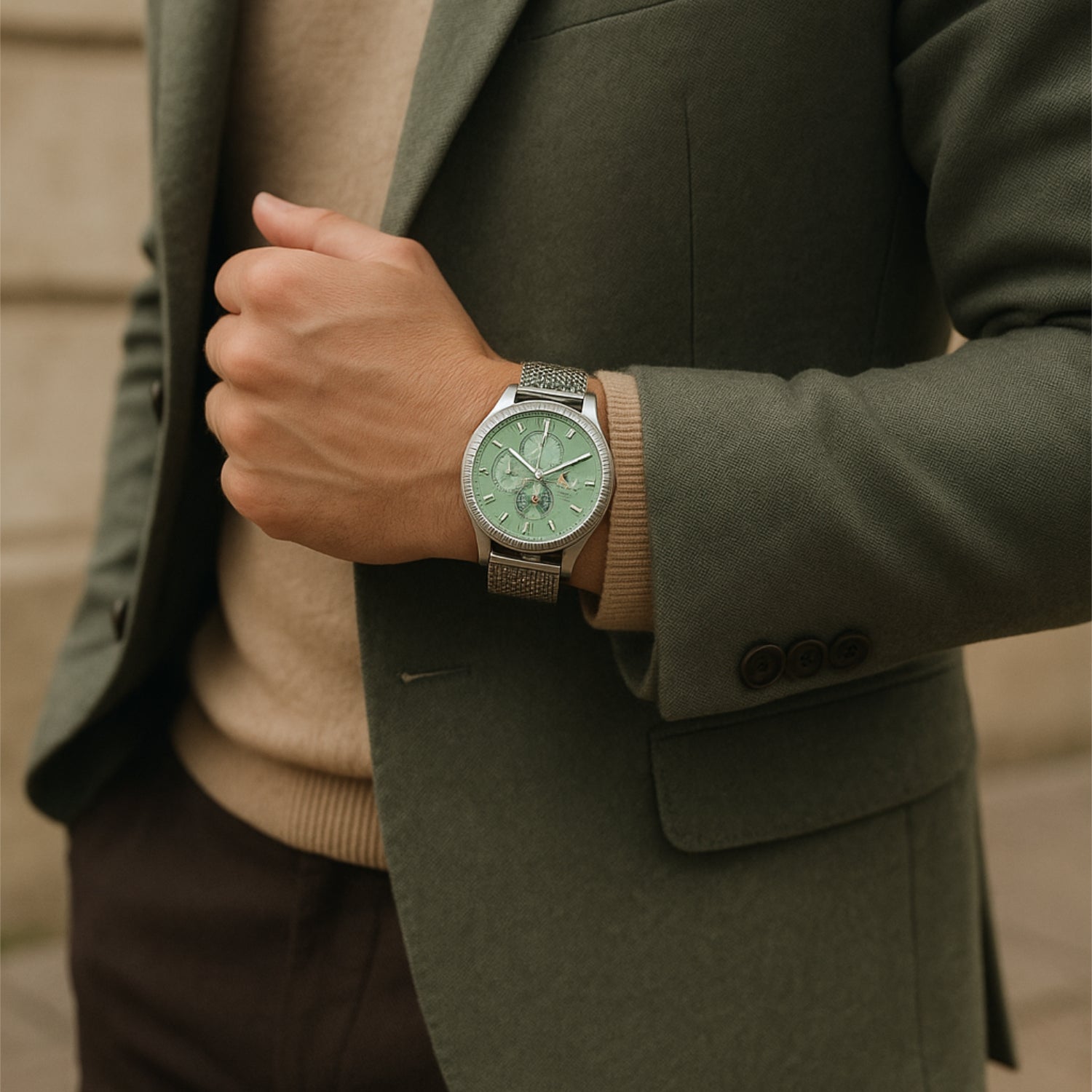 Automatik-Uhr RUB05-0384-SL-ant – Mint mit lumineszierendem Zifferblatt