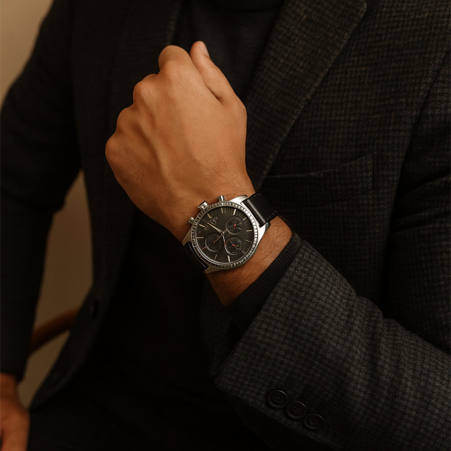 Automatik-Uhr RUB05-0384-SL – Anthrazit mit lumineszierendem Zifferblatt