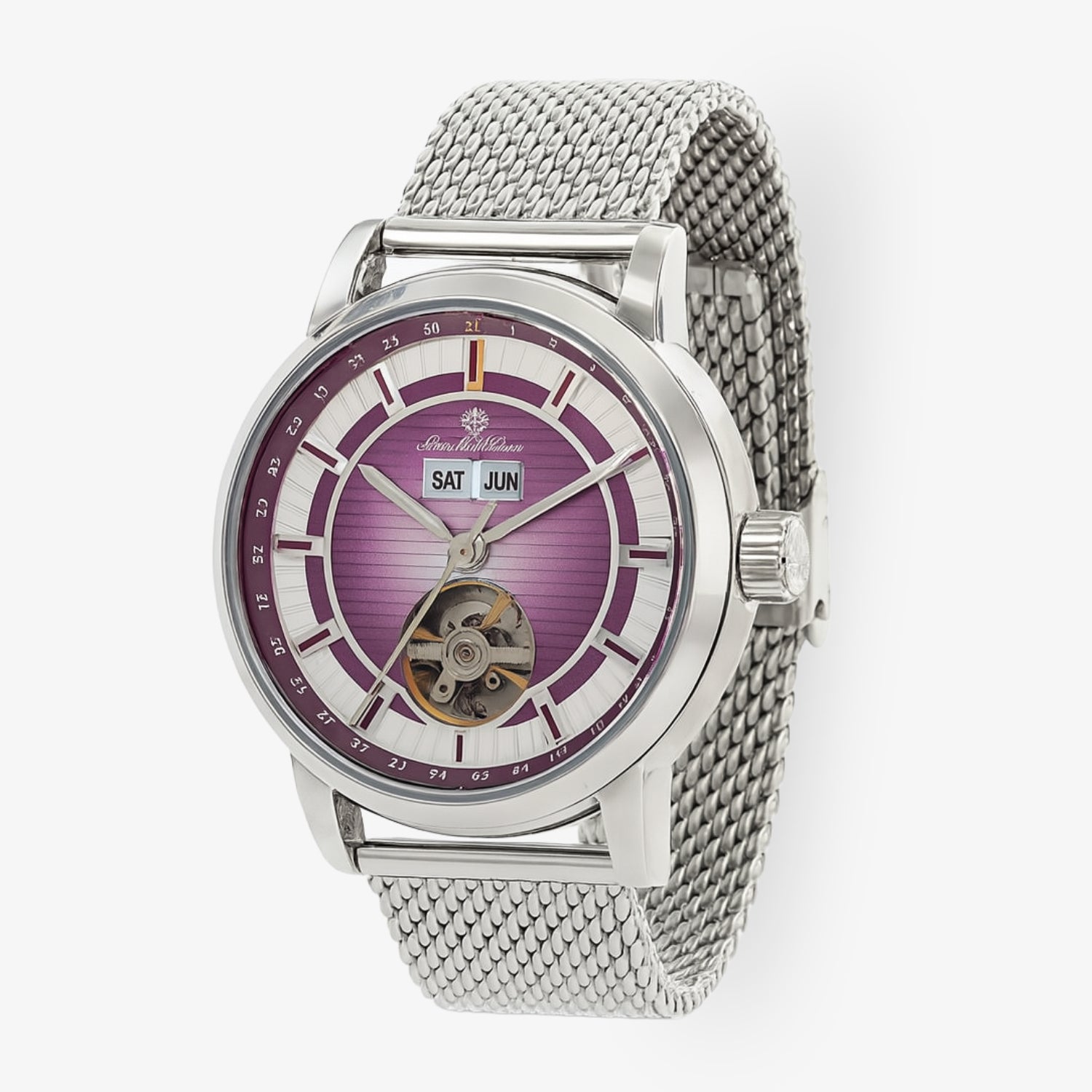 RUB05-0546-SM-fu – montre automatique avec cadran fumé violet