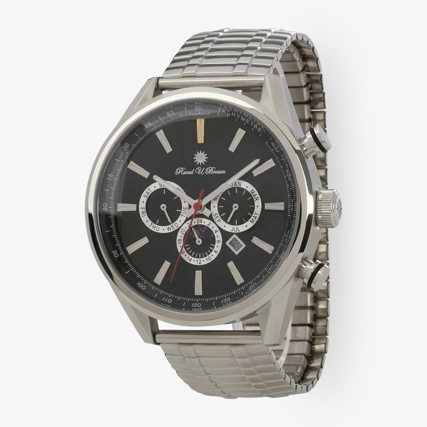 Vollkalender Automatikuhr TY2869 – Edelstahl Schwarz