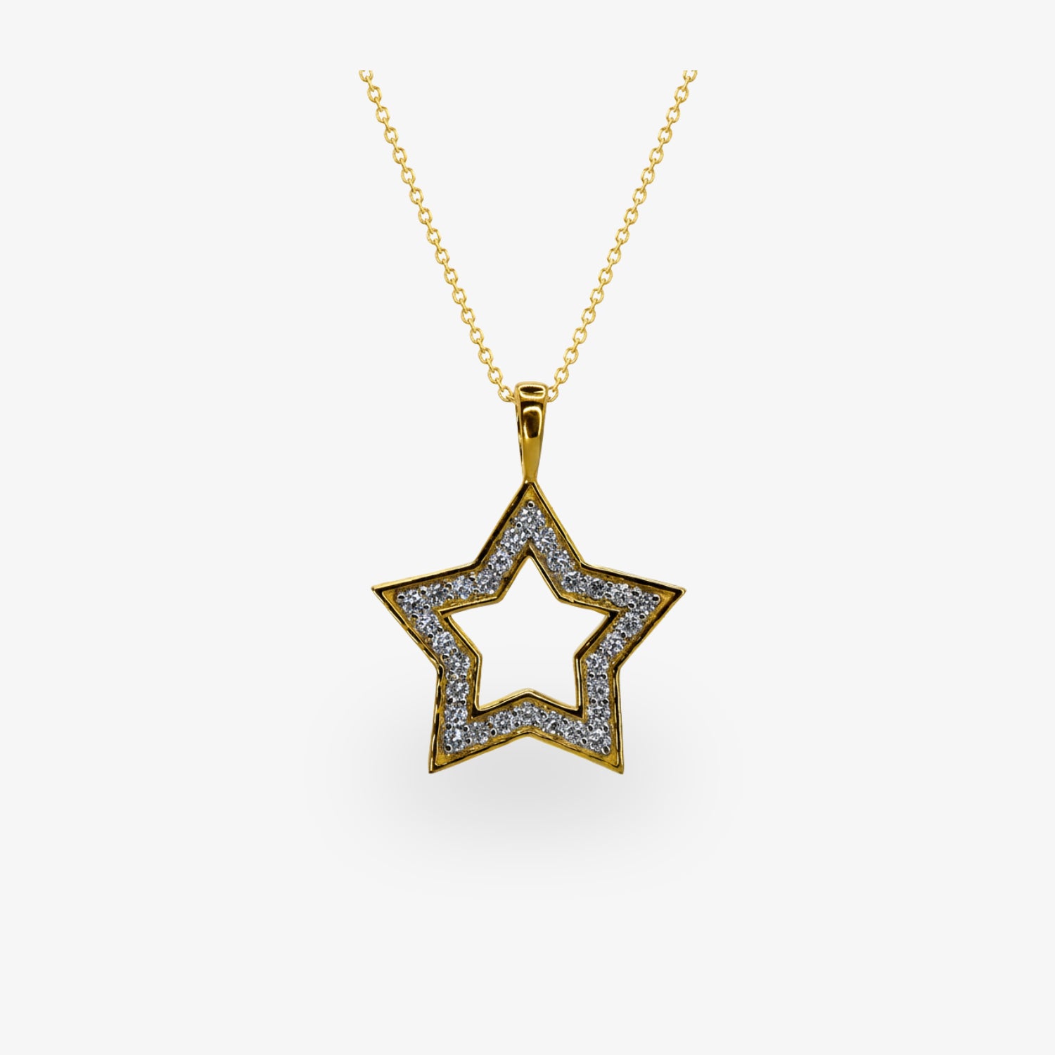 Anhänger Stellar Shine – Stern aus 585er Gelbgold mit 0,3 ct Brillanten