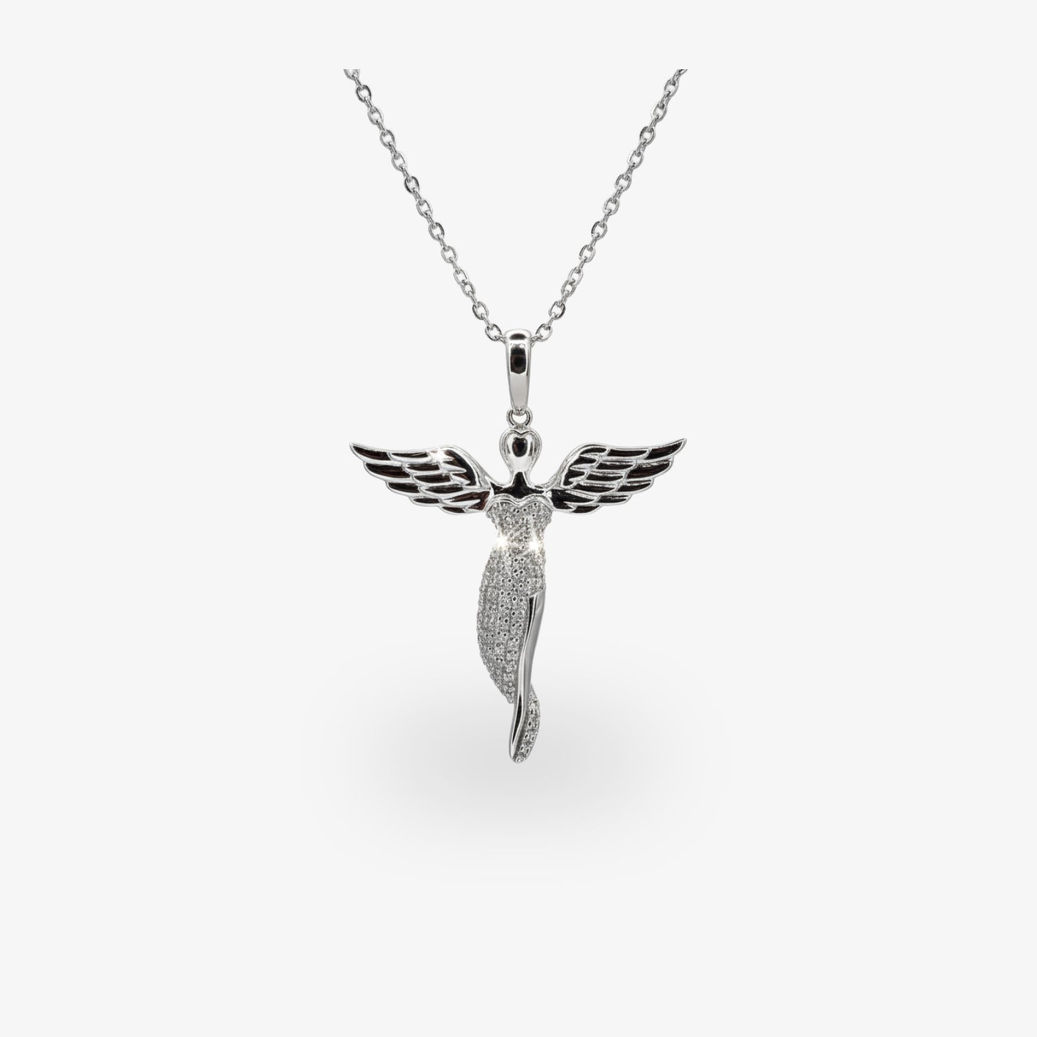 Anhänger Angel of Light – Engel aus 585er Weissgold mit 0,34 ct Brillanten