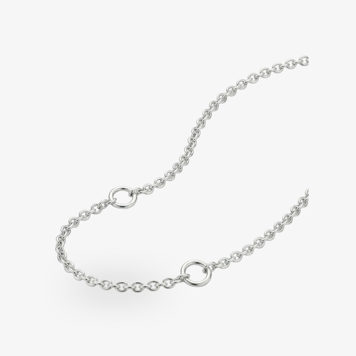 Ankerkette aus 585er Weissgold, flexible Silver Flex Chain mit modernen Akzenten.