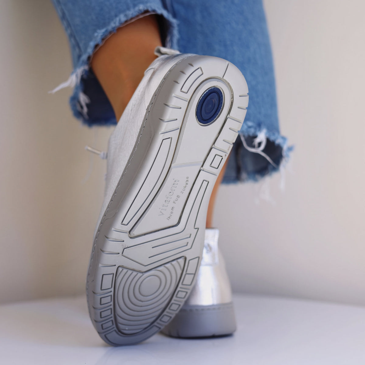 VITAFORM Sneaker Hirschleder Corvatsch in Silber – Ansicht 8