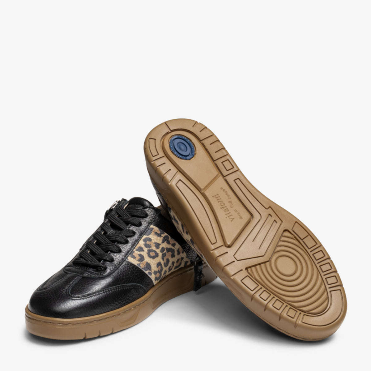 VITAFORM Sneaker Hirschleder Moléson in Schwarz-Leo – Ansicht 2