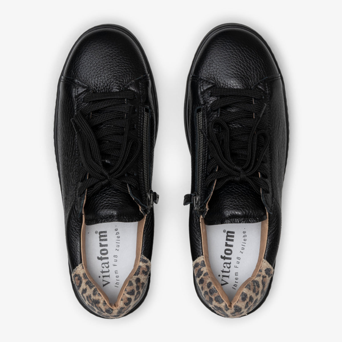 VITAFORM Sneaker Hirschleder Rigi in Schwarz-Leo – Ansicht 4