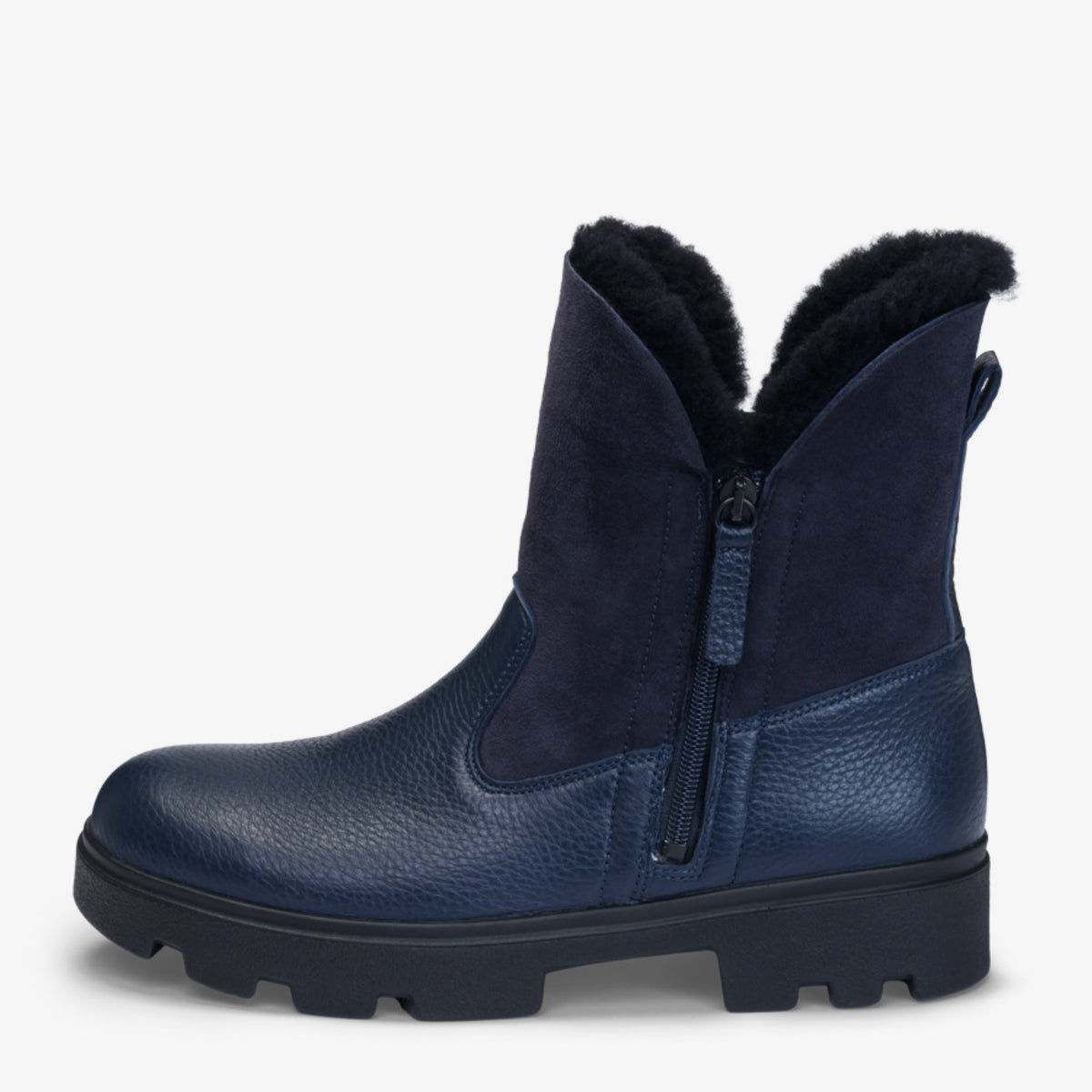 VITAFORM Stiefelette Hirschleder mit Lammfellfutter Davos in Marine – Ansicht 3