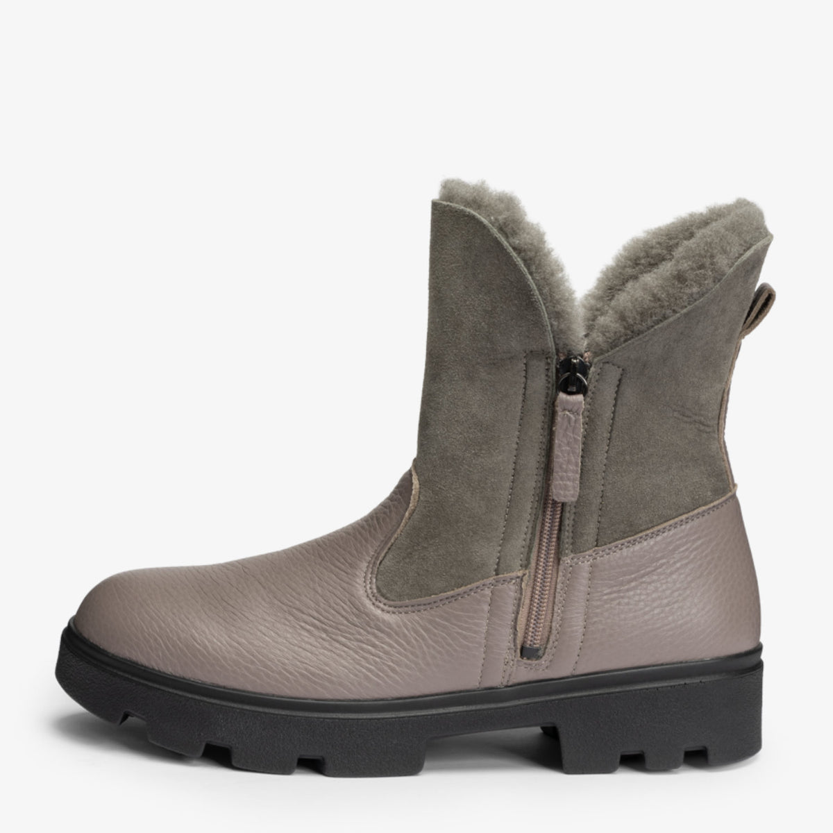 VITAFORM Stiefelette Hirschleder mit Lammfellfutter Davos in Dunkeltaupe – Ansicht 3
