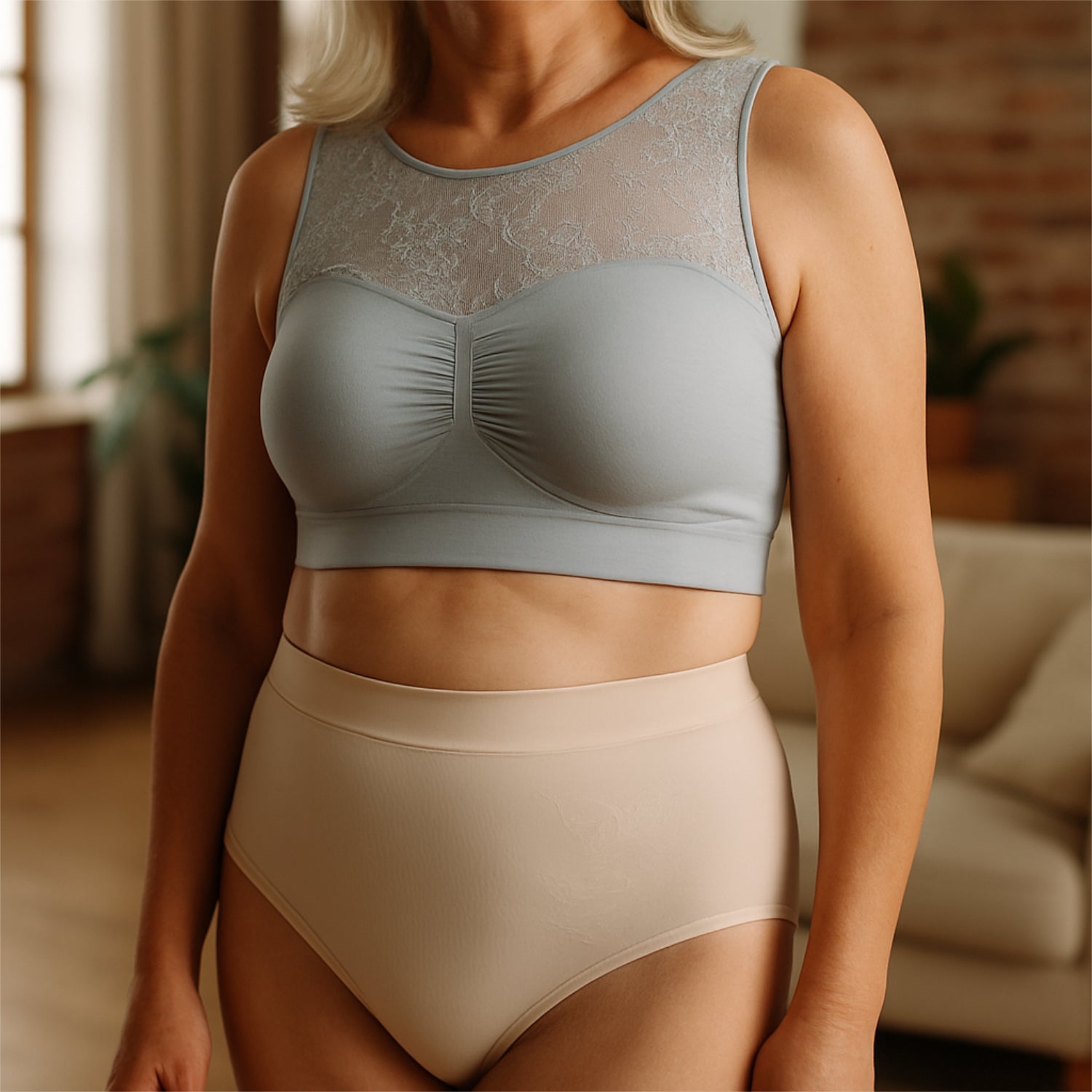 Reggiseno modellante Comfort Soft con scollatura in pizzo – Set da 2, rosso vino e argento