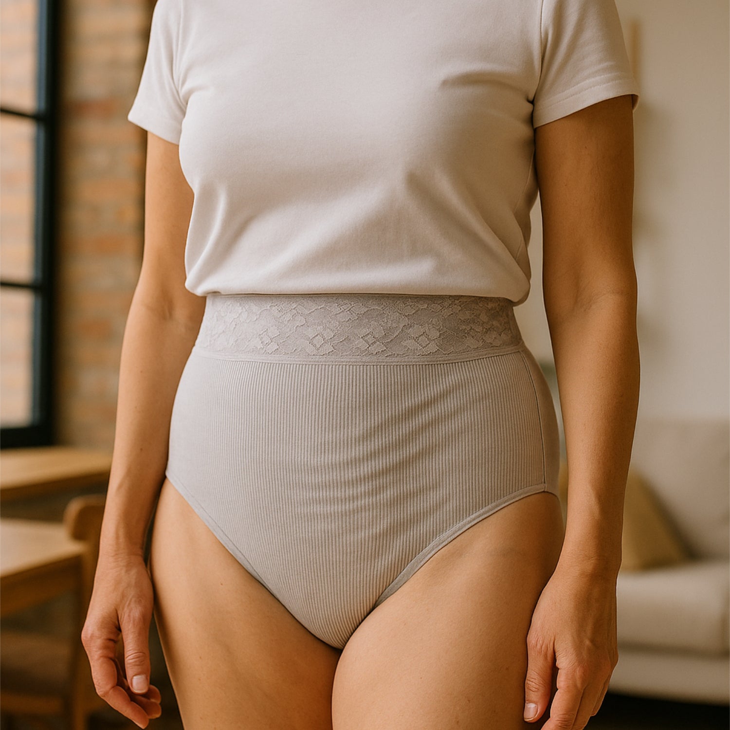 Shapewear Komfort Maxi-Slip mit Spitzenbündchen – 2er Set