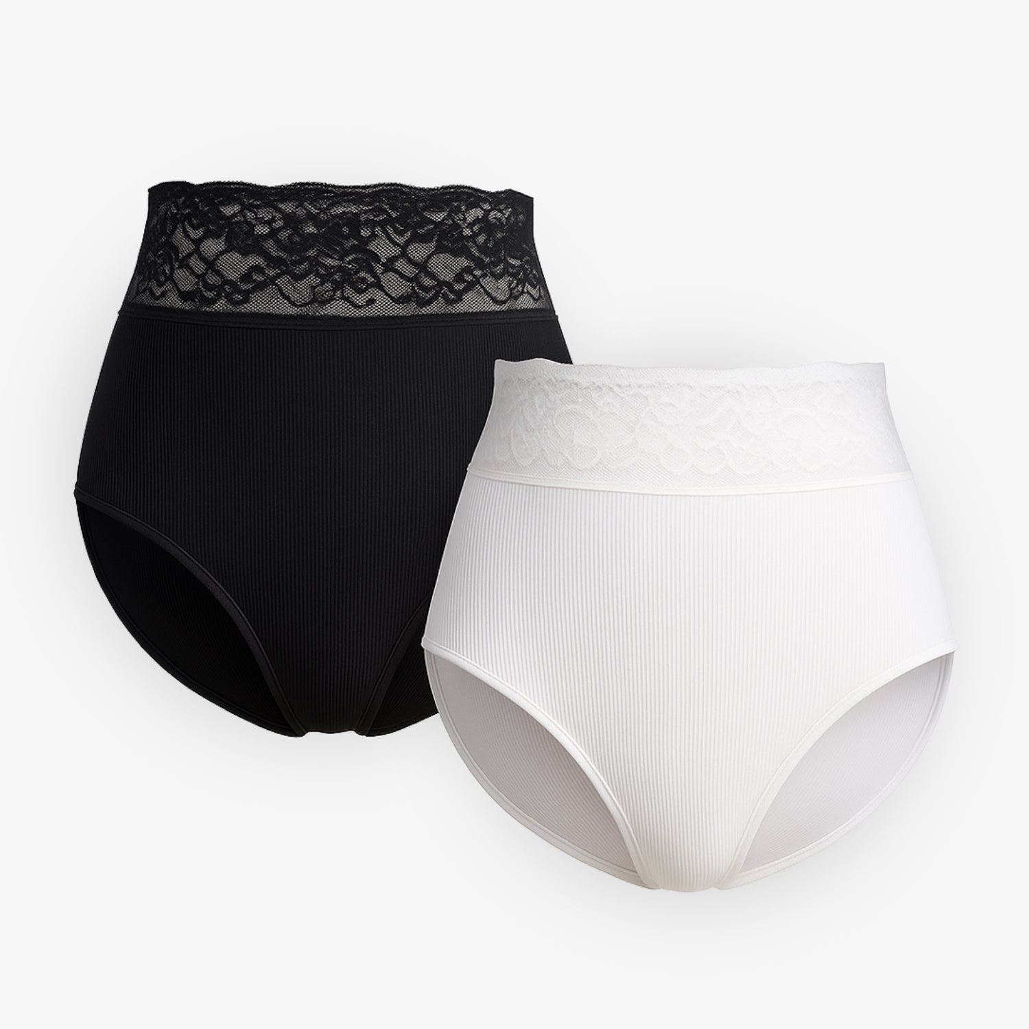 Shapewear Komfort Maxi-Slip mit Spitzenbündchen – 2er Set