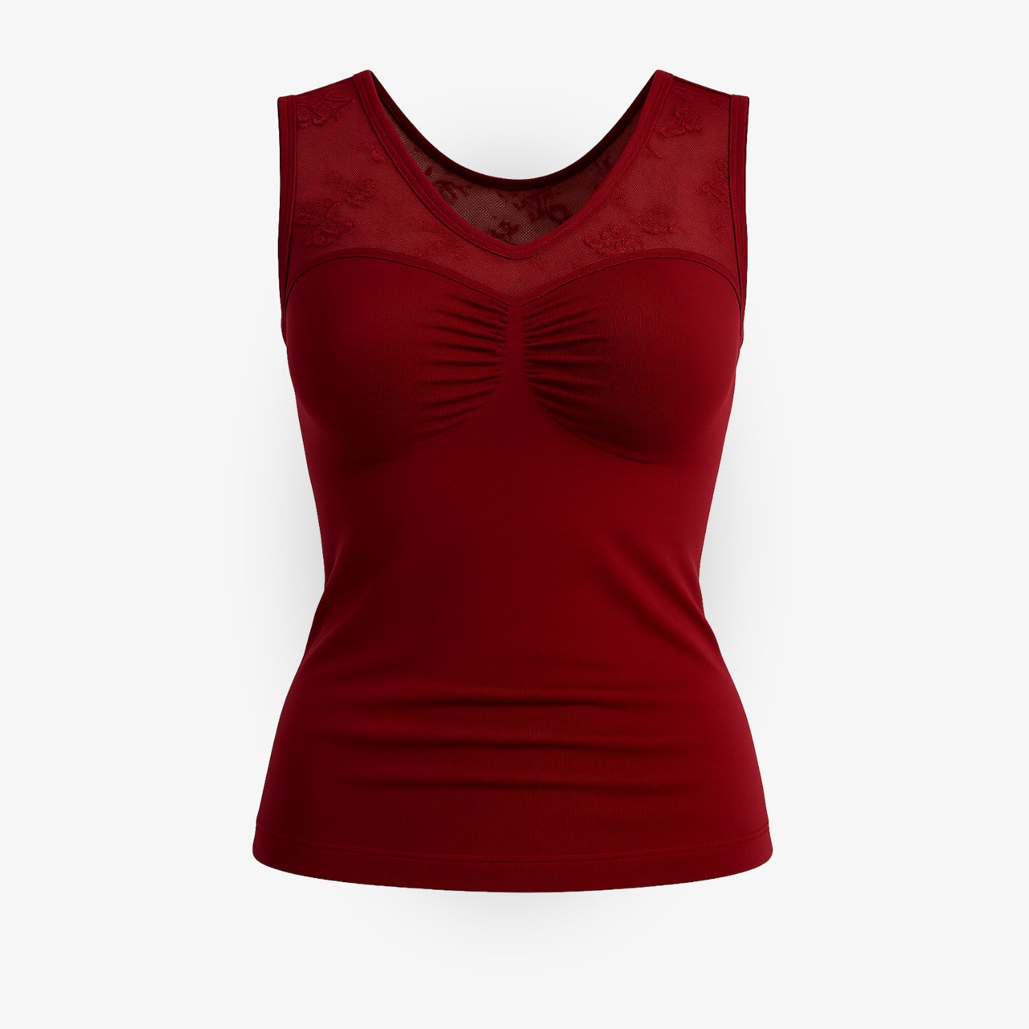 Top modellante comfort di lusso con spalline in pizzo – Confezione da 2 color malva e bordeaux