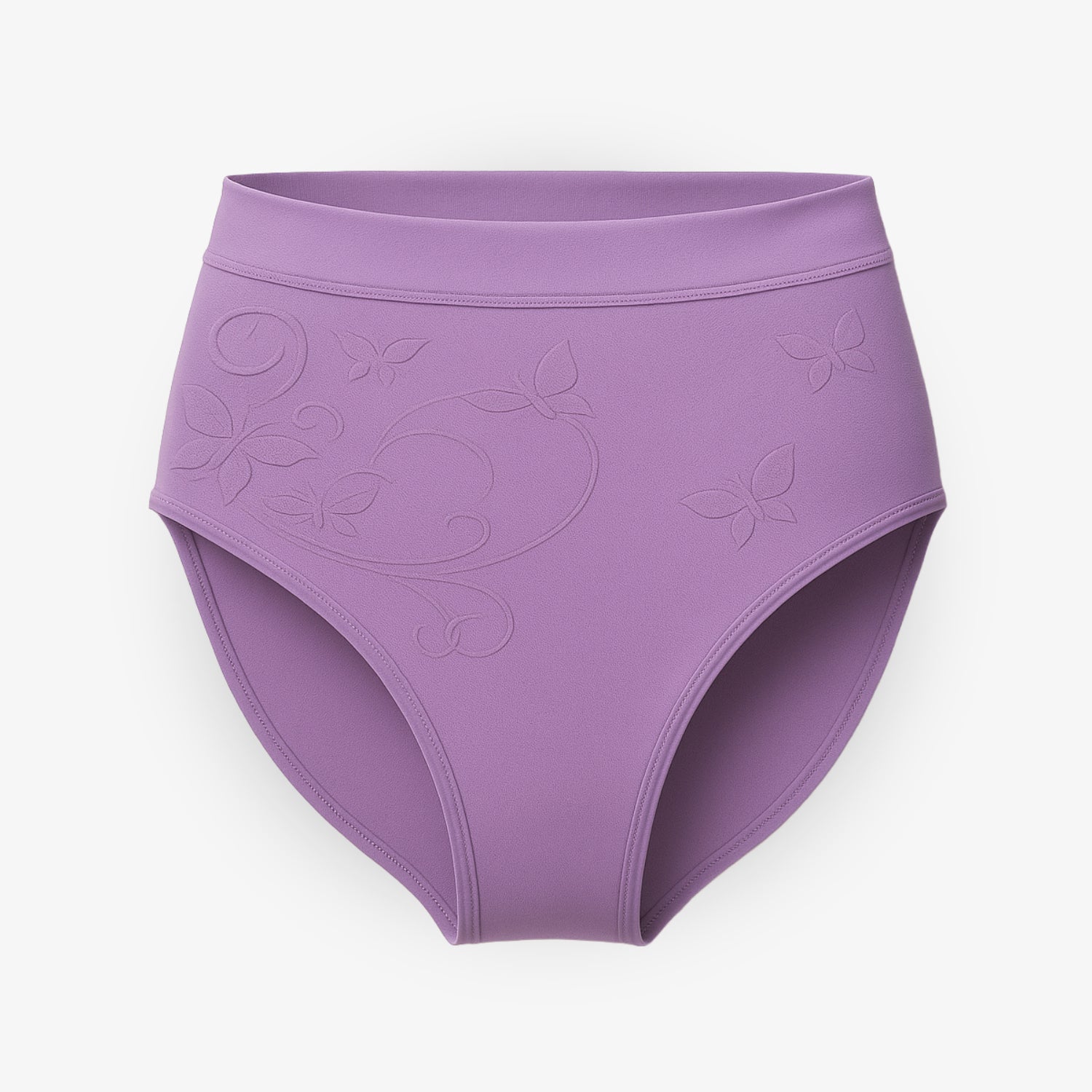 Shapewear Komfort Midi-Slip im Schmetterlings-Blumen-Design – 2er Set Flieder und Sandelholz