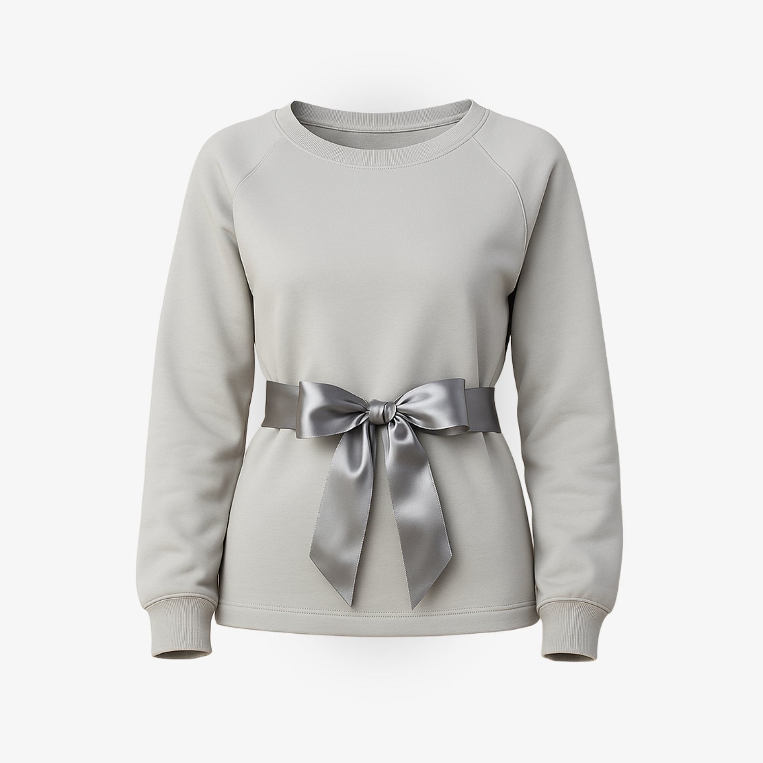 Loungewear Pullover mit Satinband – Sweatshirt in Salbei