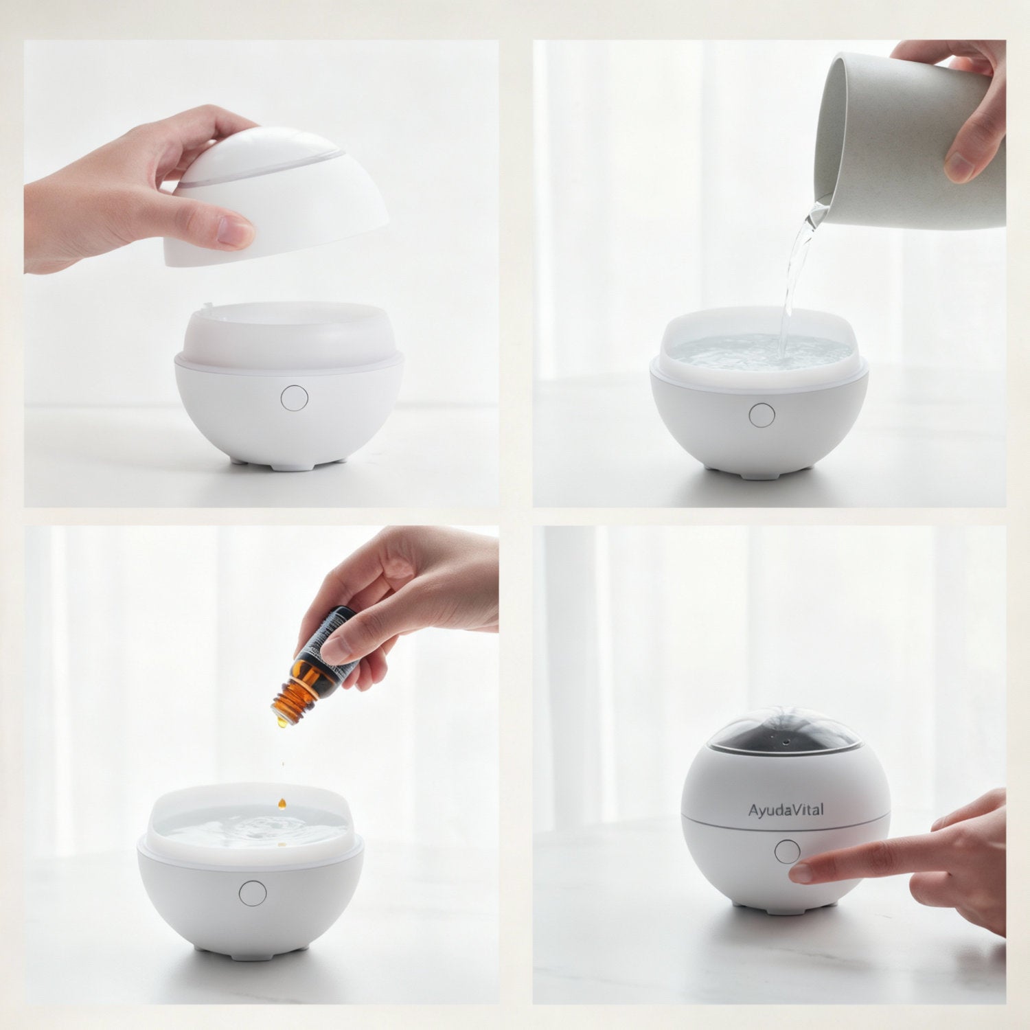 Mini diffusore d'aria bianco – 130 ml