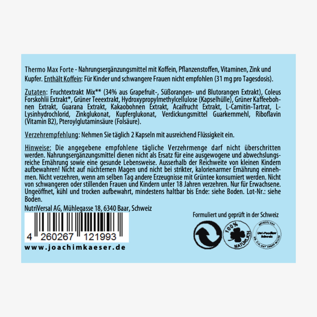 Thermo Max Forte – 60 Kapseln