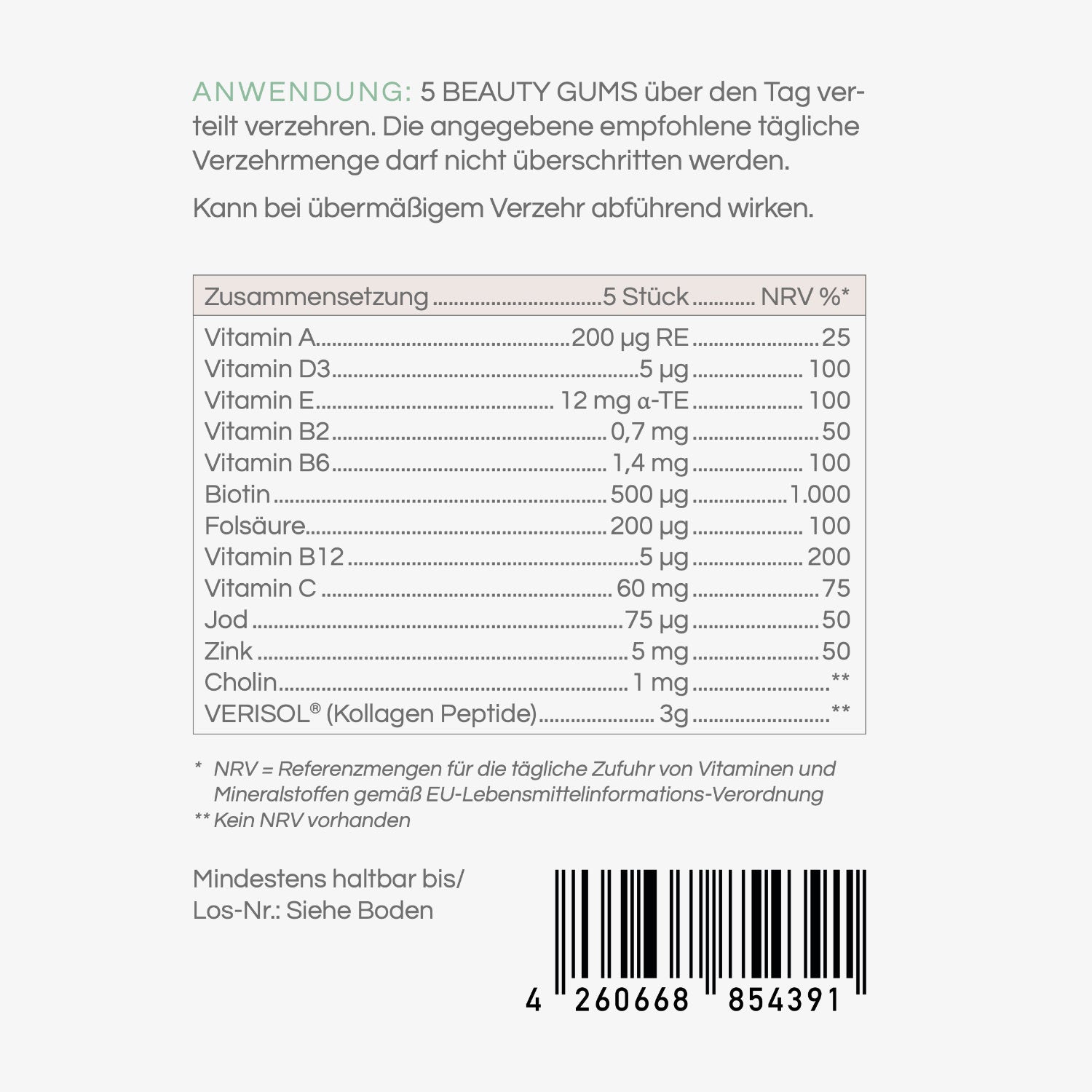 BEAUTY GUMS – 60 Stück
