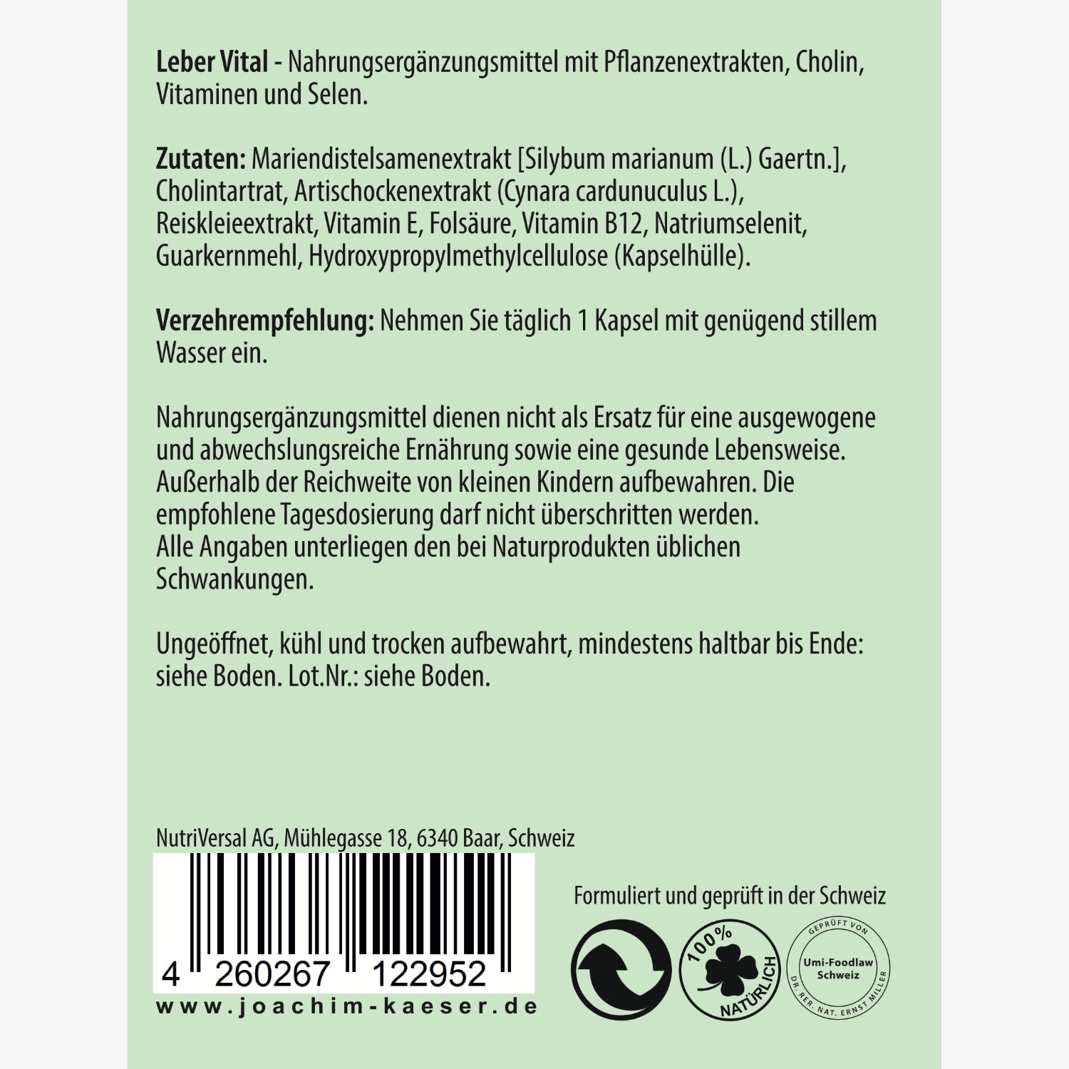 Leber Vital – 60 Kapseln