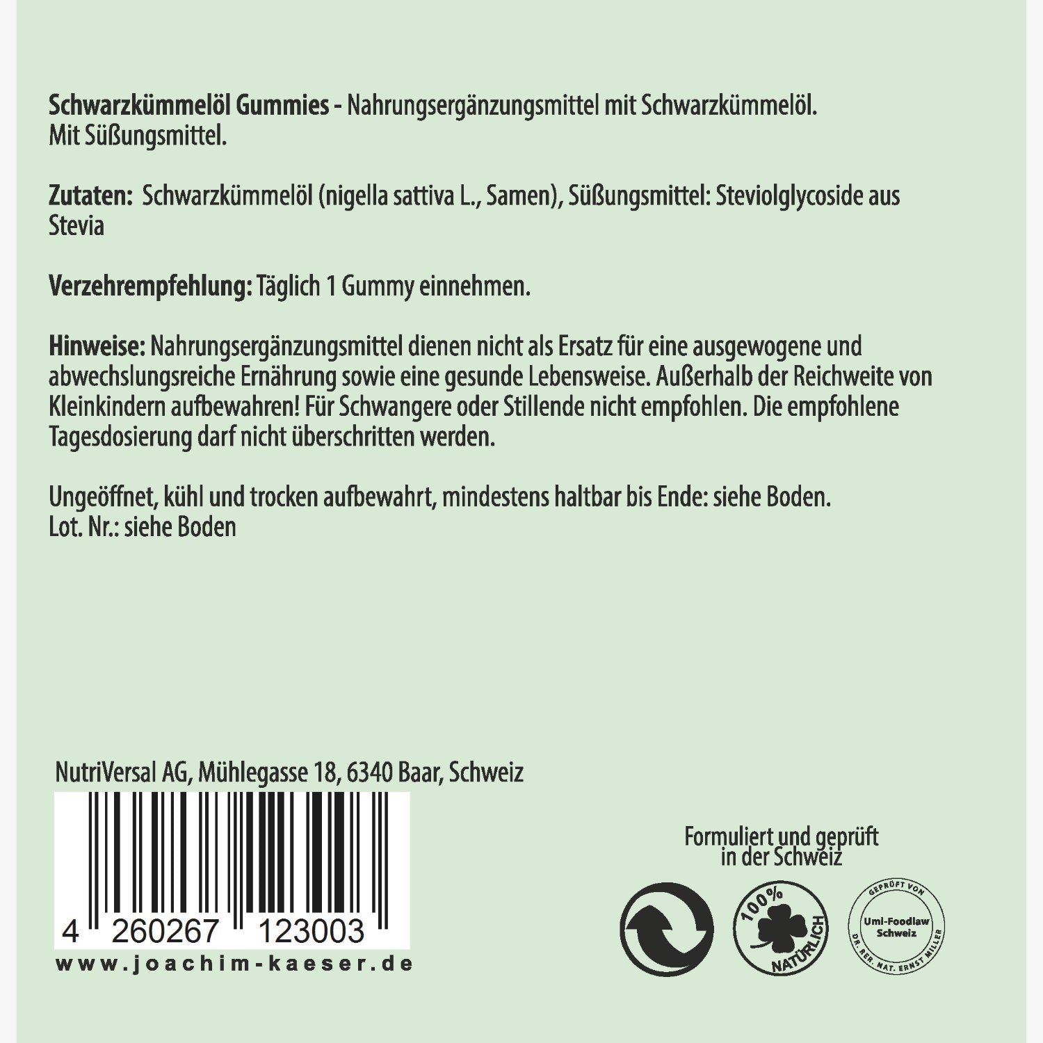 Schwarzkümmel Gummies – 60 Stück