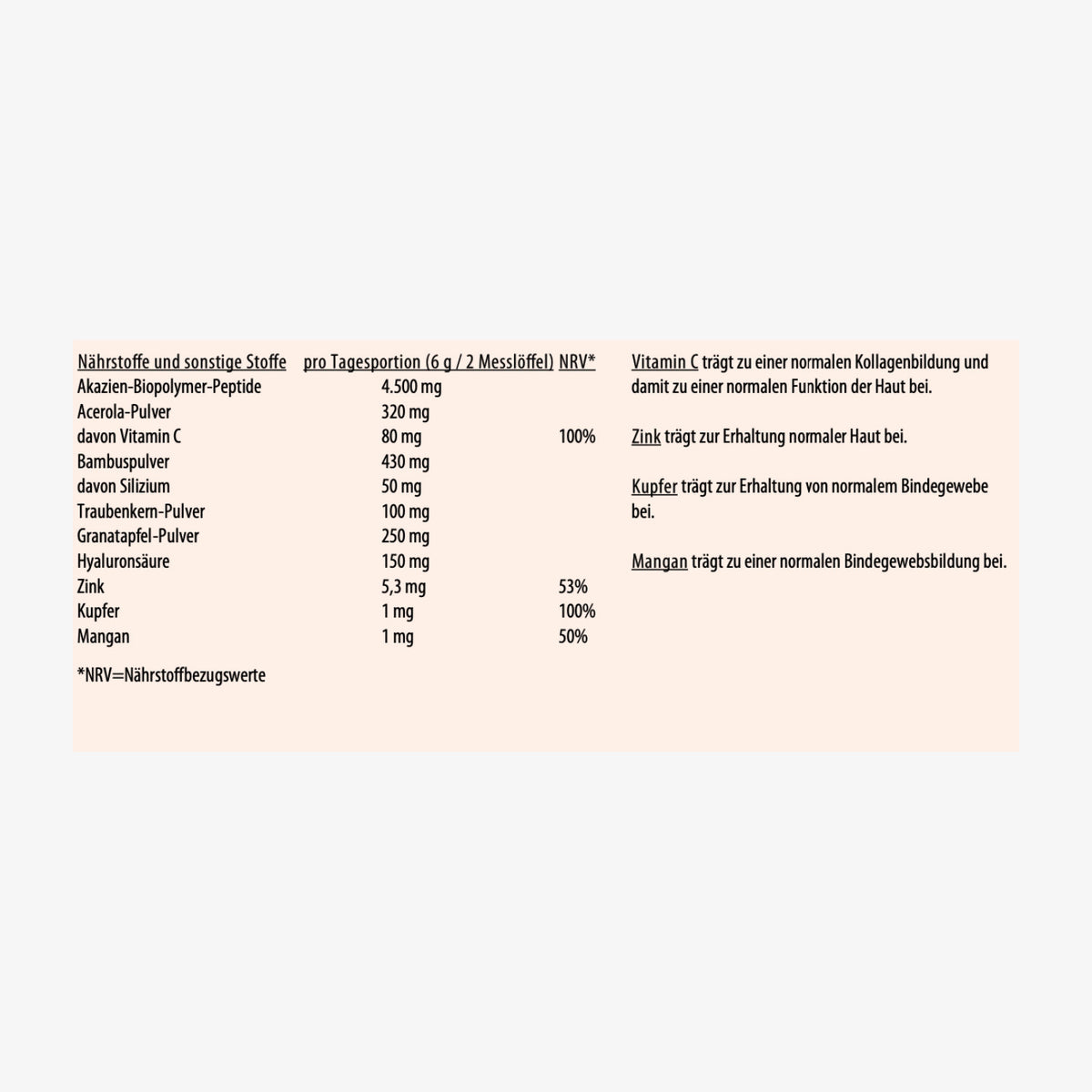 Collagen Formel mit Akazienpeptiden – 180 g