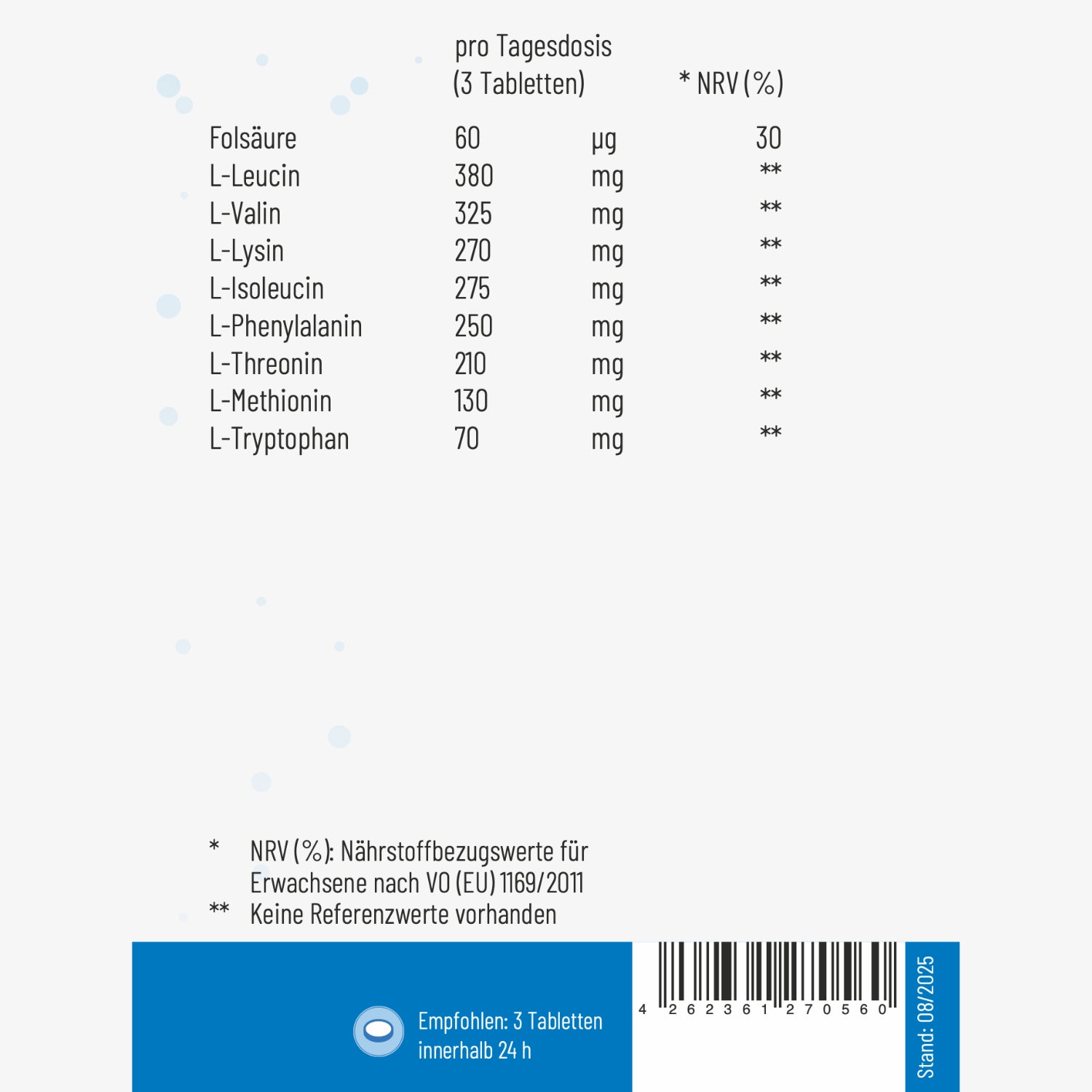 Aminoacidi essenziali – 270 compresse