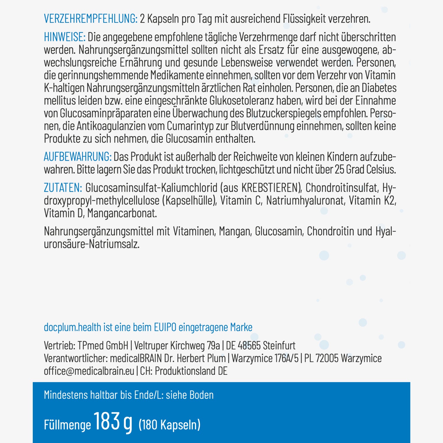 Fonction cartilagineuse – 180 capsules