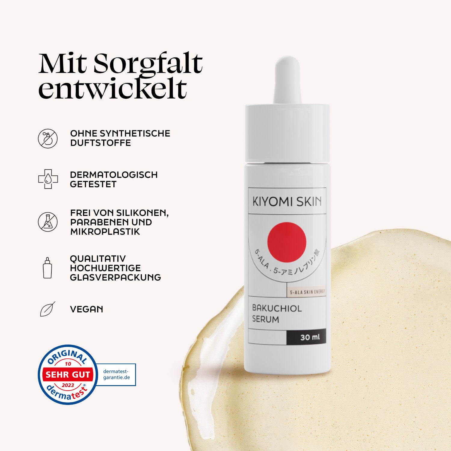 Bakuchiol Serum – sanftes Anti Aging Serum für sensible Haut in hochwertiger Verpackung – 30 ml.