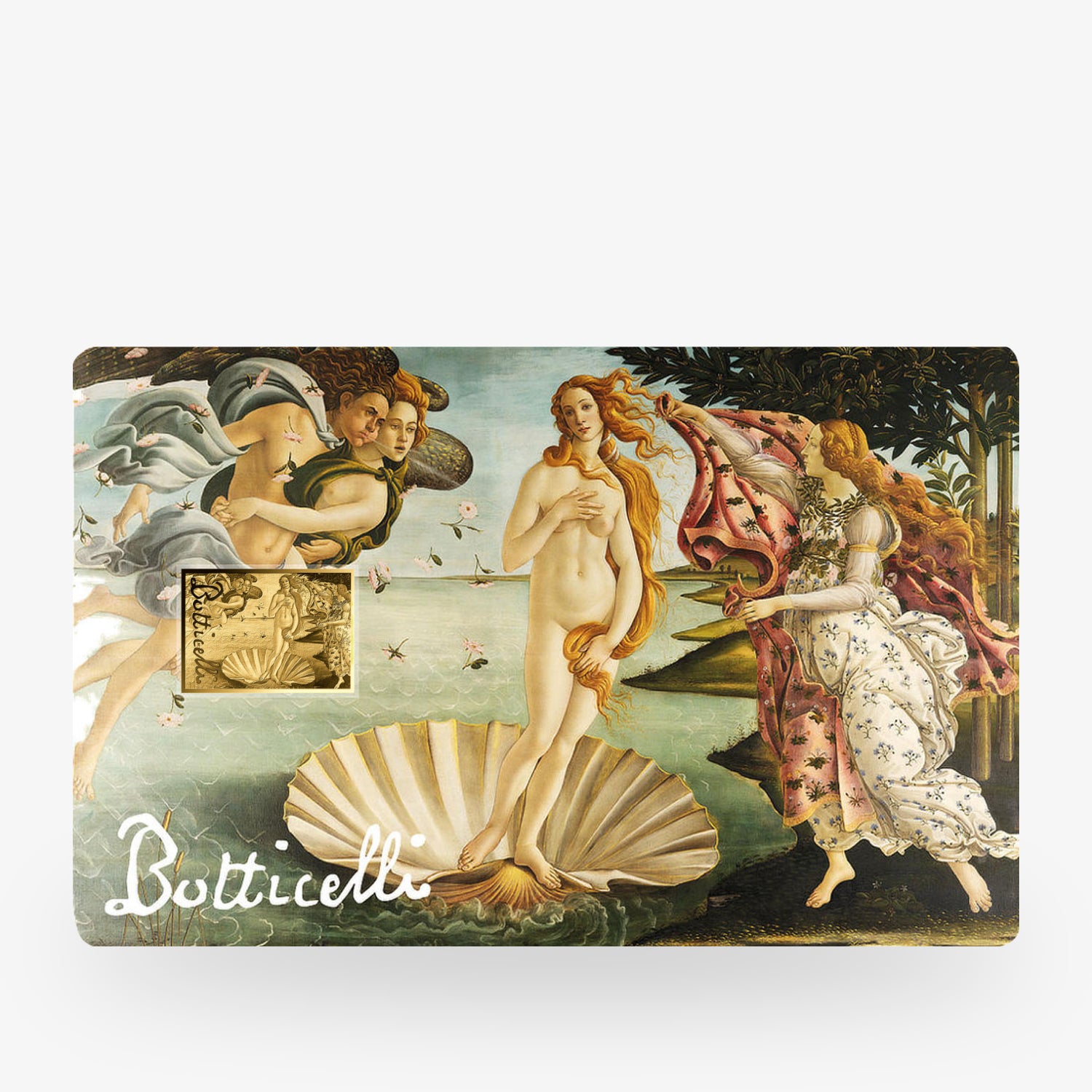 Kreditkarte mit dem Gemälde "Die Geburt der Venus" von Botticelli als Design.