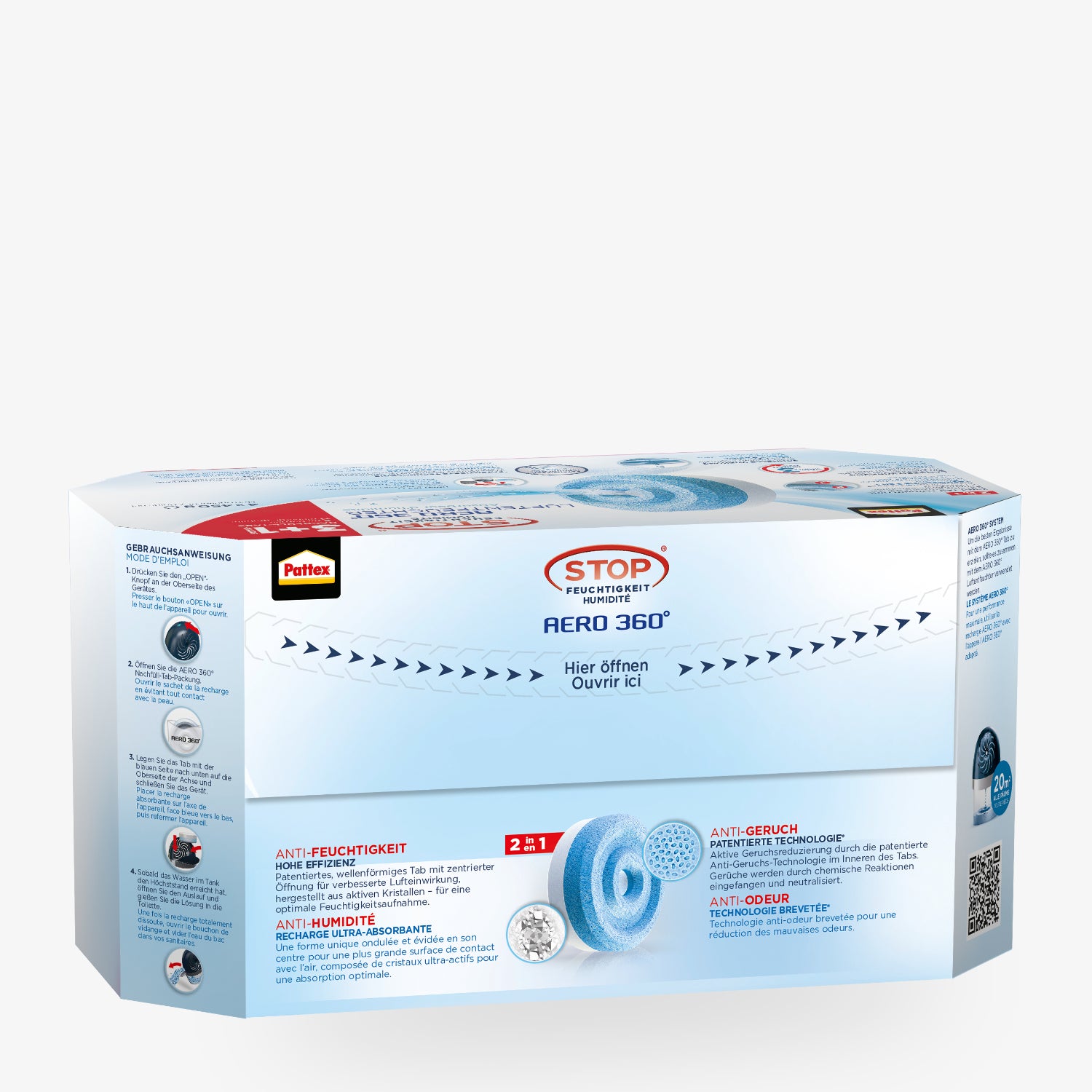 AERO 360° 3+1 Nachfüll-Tabs für Luftentfeuchter – 4 x 450 g