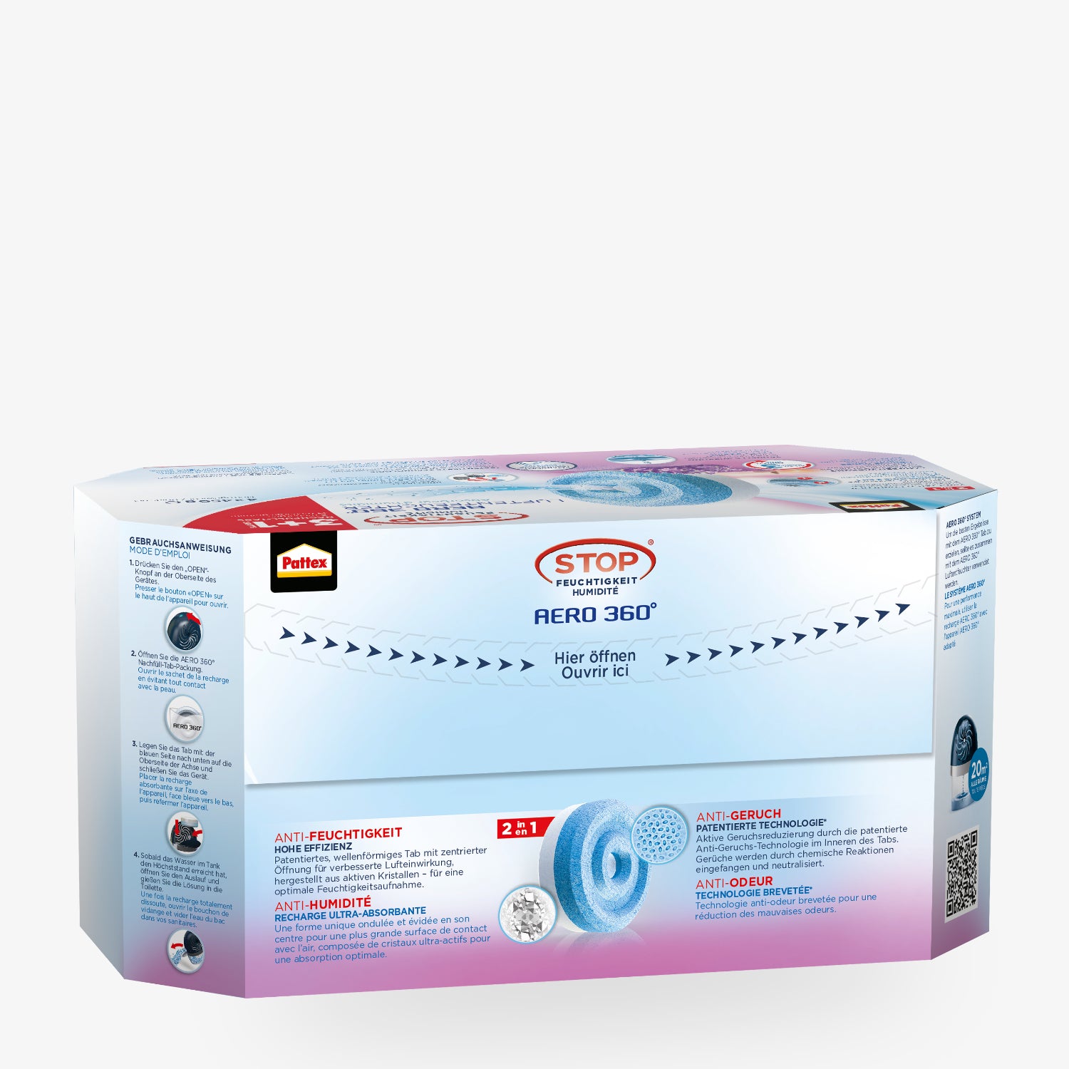 AERO 360° 3+1 Nachfüll-Tabs für Luftentfeuchter – 4 x 450 g