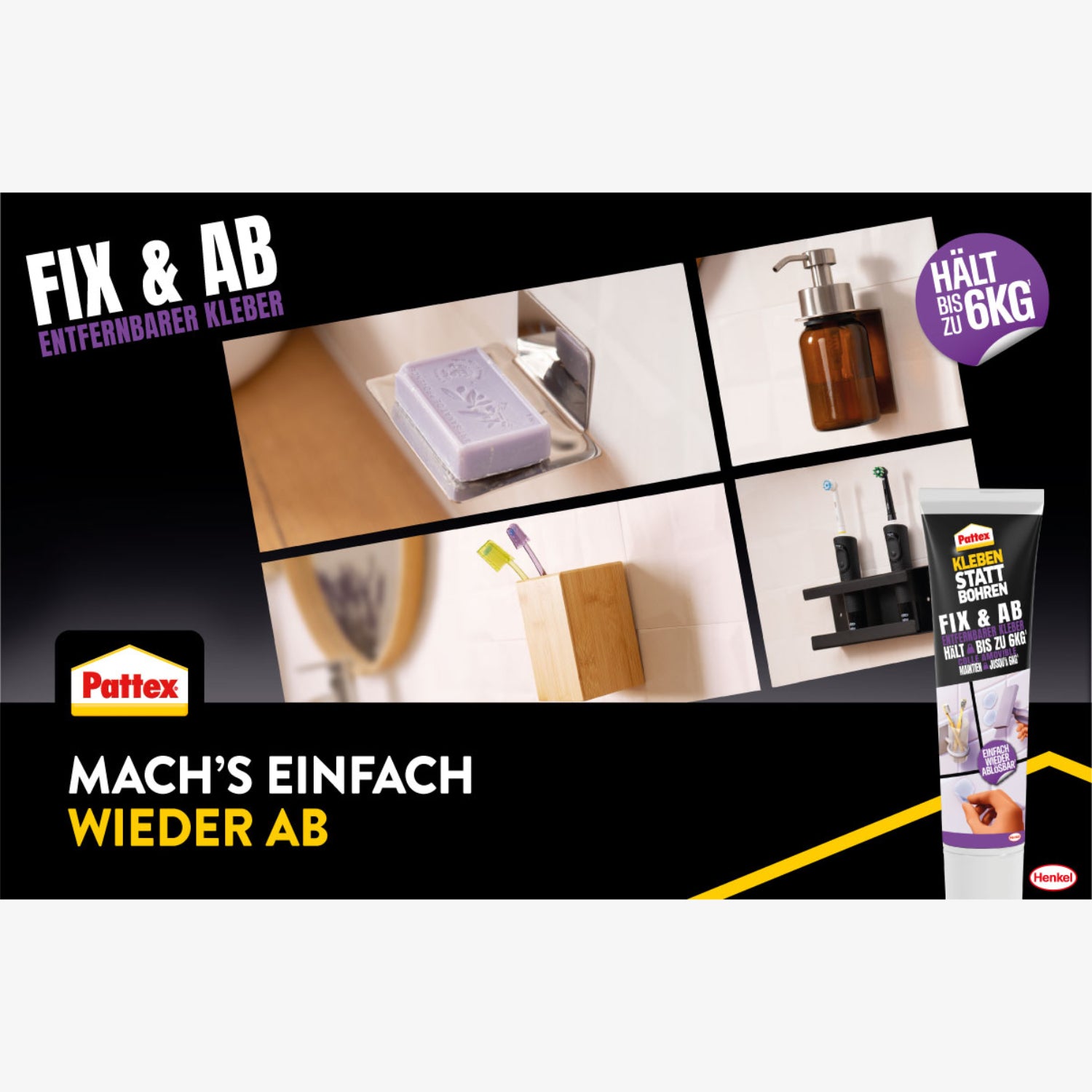 «Kleben statt Bohren» FIX & AB – starke Haftung ohne Bohren, wieder ablösbar