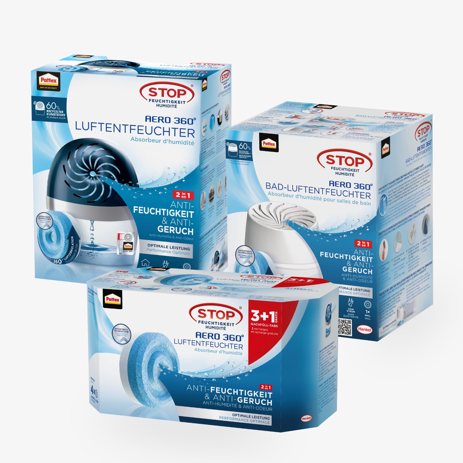 Luftentfeuchter Set – 3-teiliges Komplettsystem für frische, trockene Raumluft