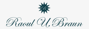 Logo mit der Aufschrift "Raoul U. Braun" in eleganter Schrift und einem stilisierten Sternsymbol darüber.