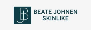 Logo mit dem Schriftzug "Beate Johnen Skinlike" und einem stilisierten "B" in einem rechteckigen Rahmen.