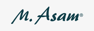 Schwarz-weiße Schrift mit dem Text "M. Asam" in kursiver Schrift auf weißem Hintergrund.