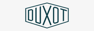 Logo mit dem Schriftzug "DUXOT" in dunkelblauen Großbuchstaben auf weißem Hintergrund.