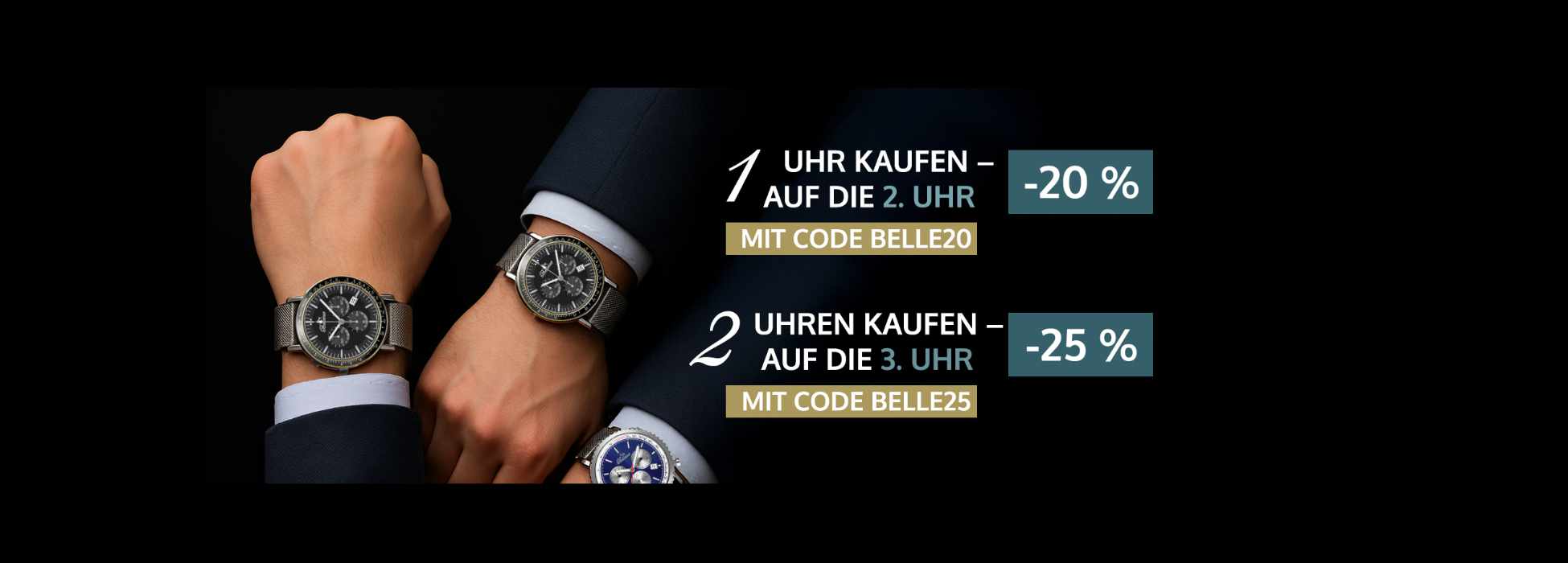 Frau in schicker Kleidung neben einer luxuriösen rosegoldenen Uhr vor einer Betonwand.