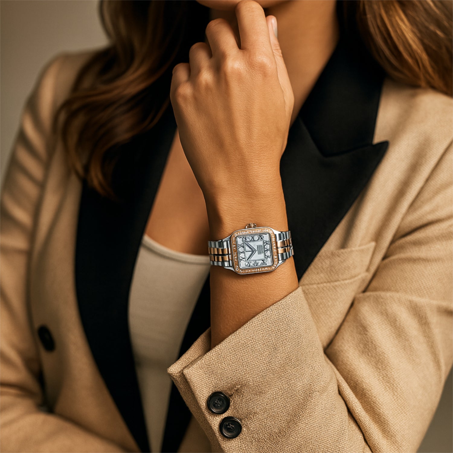 F.402 – Montre femme de fabrication suisse avec garniture en cristal