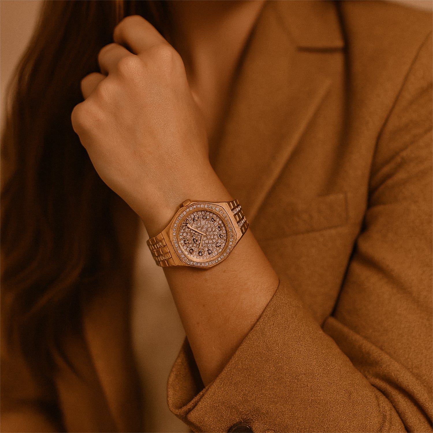 F.412 – Montre femme luxueuse avec une lunette octogonale saisissante