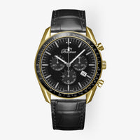 L.413 – chronographe sportif et élégant en or IP et noir