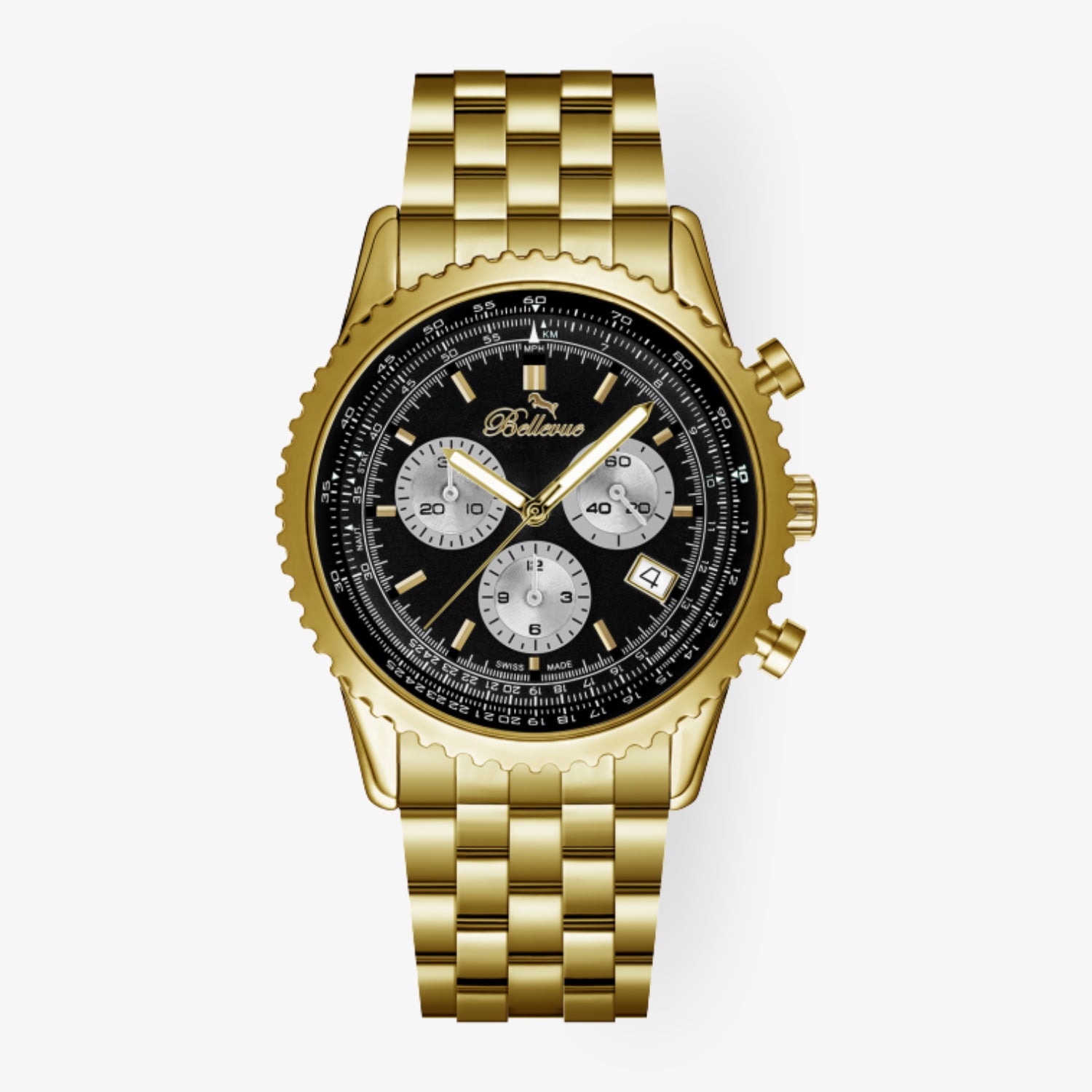 N.404 – stilvoller Chronograph in klassischem Gold