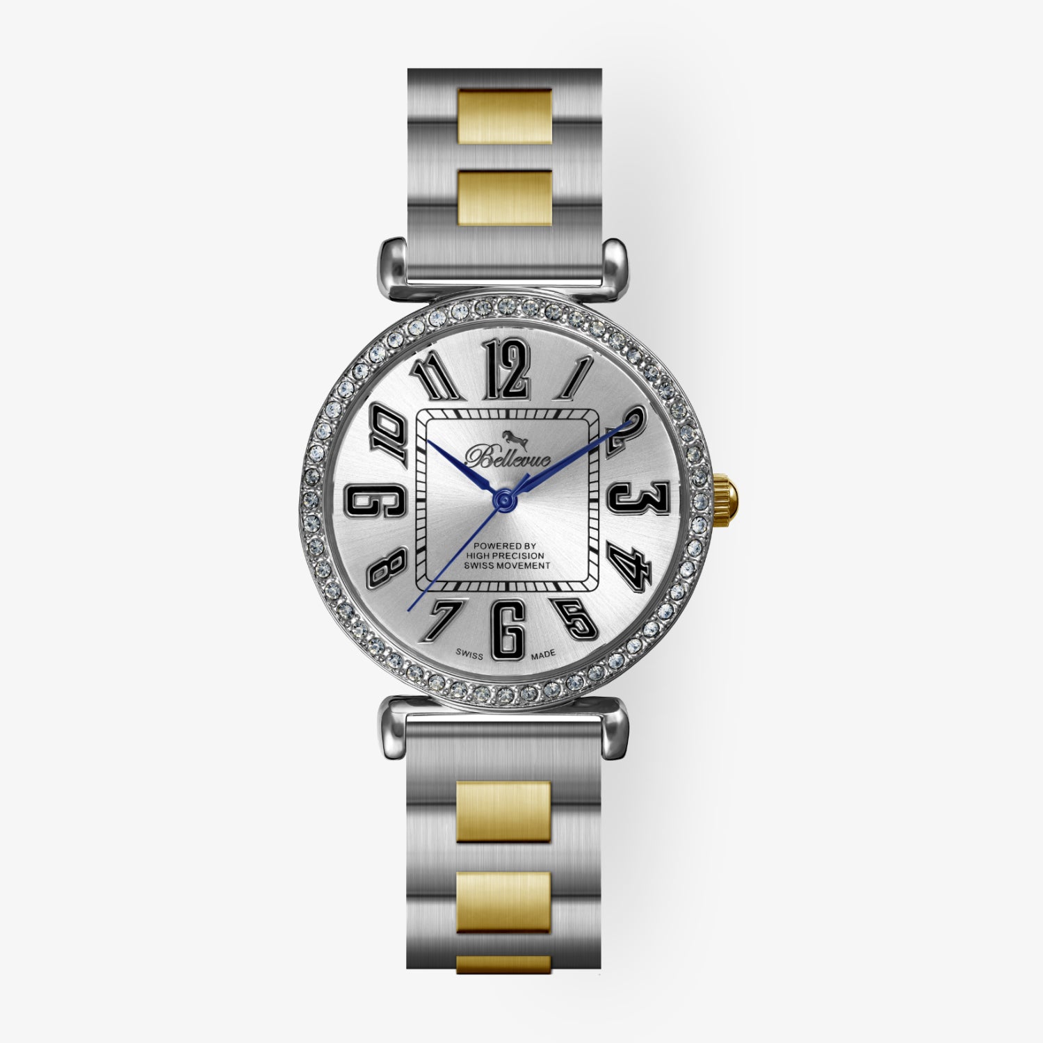 F.405 – klassische Damenuhr mit Bicolor-Armband und dezentem Funkeln