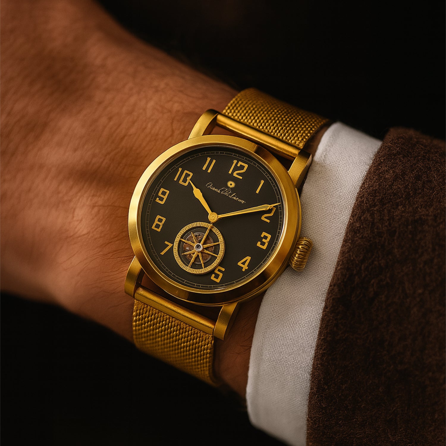 RUB05-0464GM-ant – Automatik-Uhr mit offener Unruh