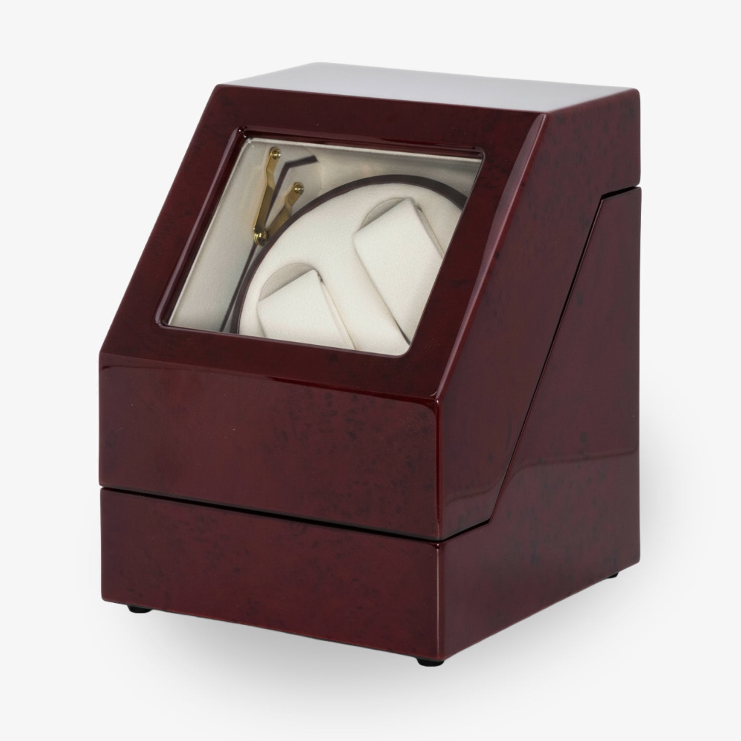 Uhrenbeweger «Penta» – Red Burlwood & Samt Beige